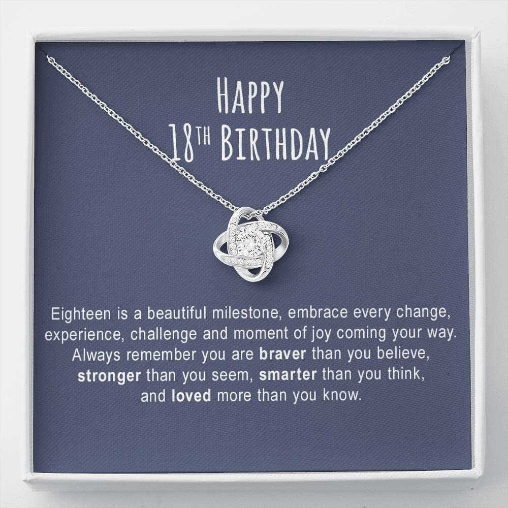 18th Birthday Necklace for Women - Personalized Jewelry Gift with Message Card & Luxury Gift Box - Perfect for Daughter, Girlfriend or Best Friend Birthday Present