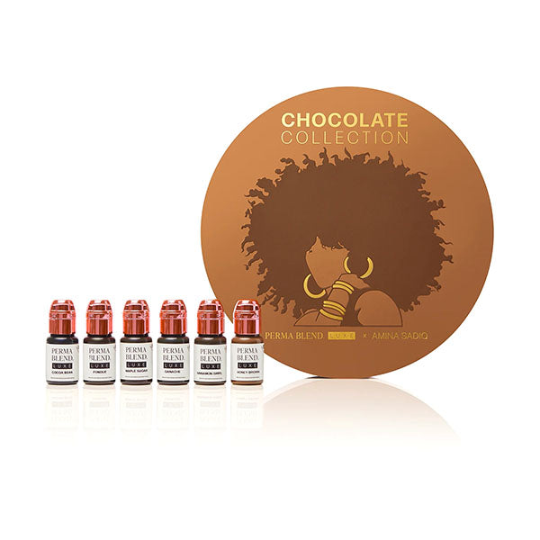 Perma Blend Luxe Chocolate Collection by Amina Sadiq - Professional Cosmetic Pigments for Makeup Artists - Perfect for Eyeshadow, Lipstick & Tattoo Ink Mixing