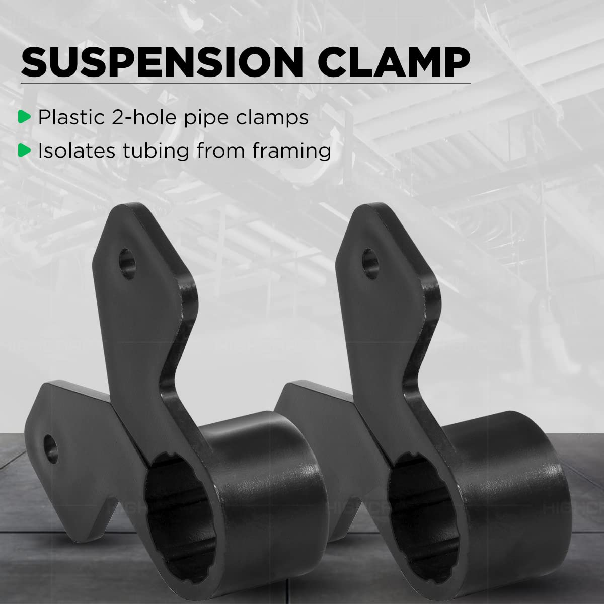 10 Pack PEX 1 Inch Butterfly Style Suspension Clamps - Heavy Duty Hard Plastic Pipe Hangers for Plumbing, HVAC, and PEX Tubing Systems - Gray Color (PXBUTT001-10)