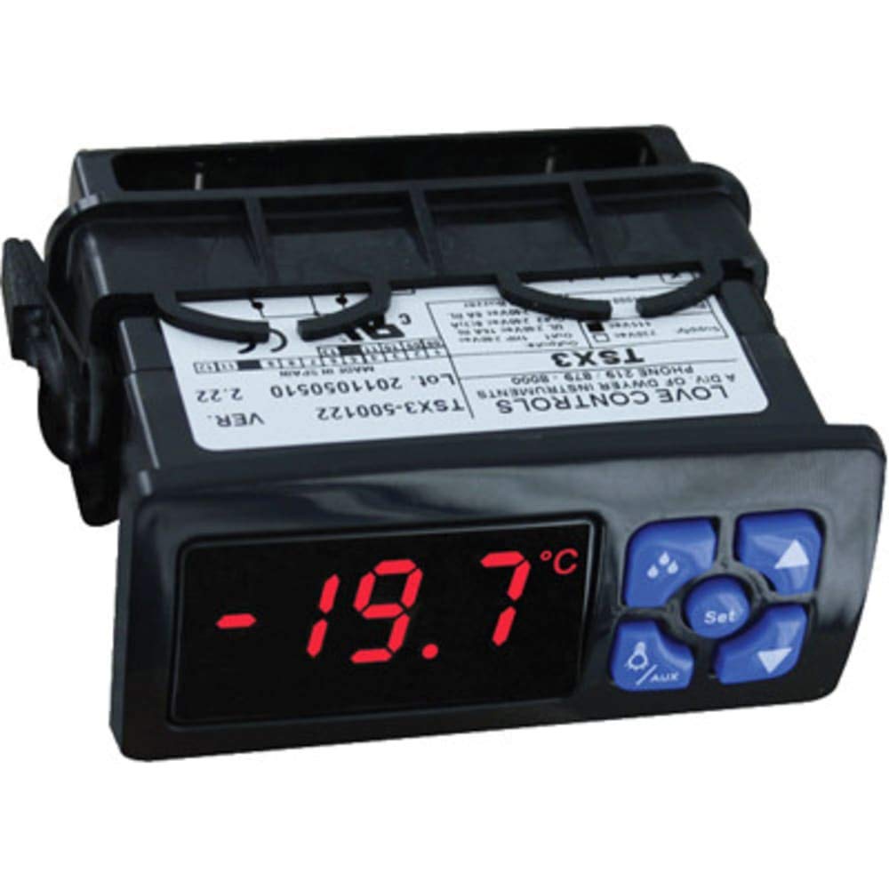 Digital Refrigeration Temperature Switch TSX3-500122 with Red Display | 2 Outputs | 115 VAC | Ideal for Commercial Freezers & HVAC Systems