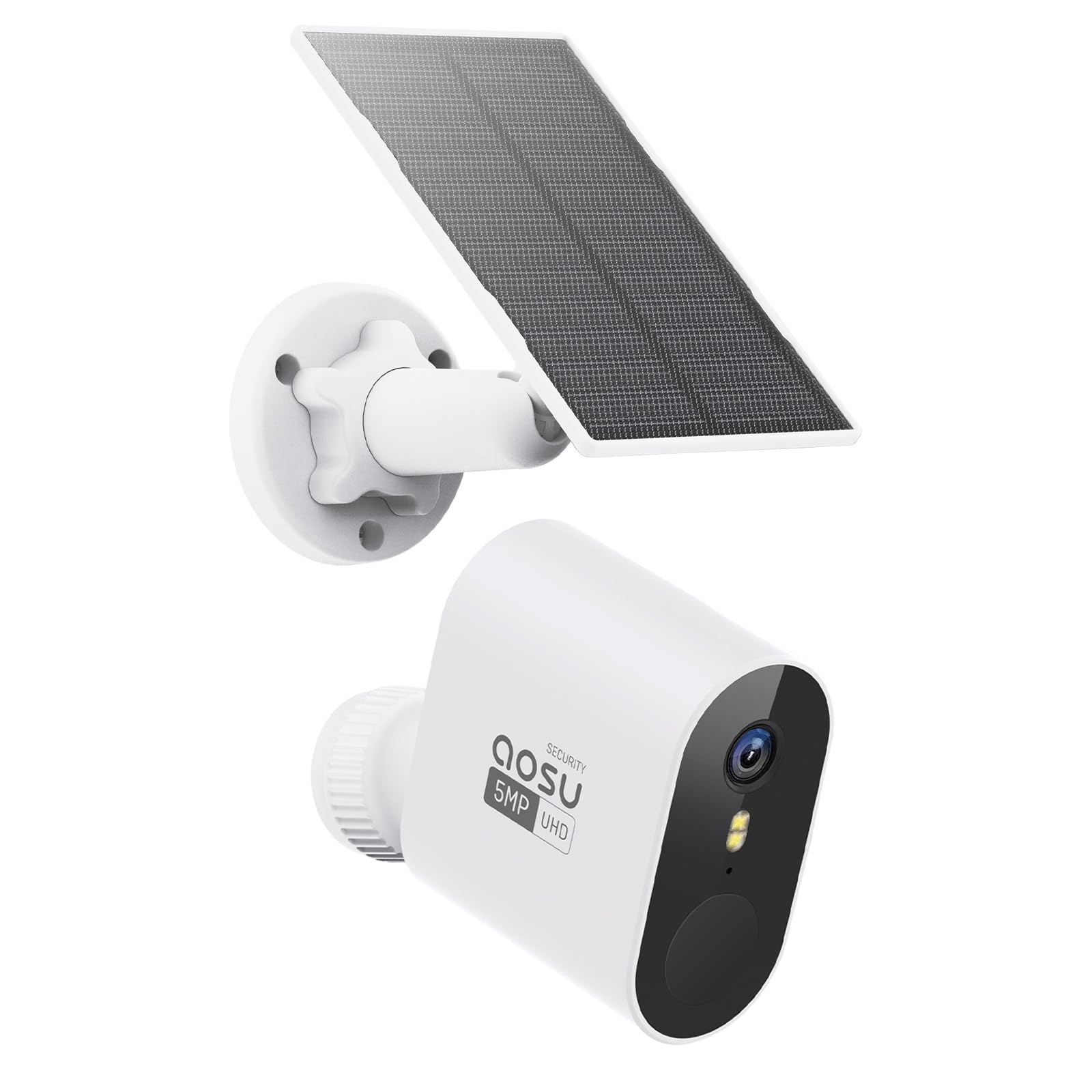 AOSU 5MP/3K Solar Security Camera System Add-on - Compatible with AOSU HomeBase (Not Standalone), Supports 4 Cameras Simultaneously | Outdoor Home Surveillance, Property Protection, Night Vision Monitoring
