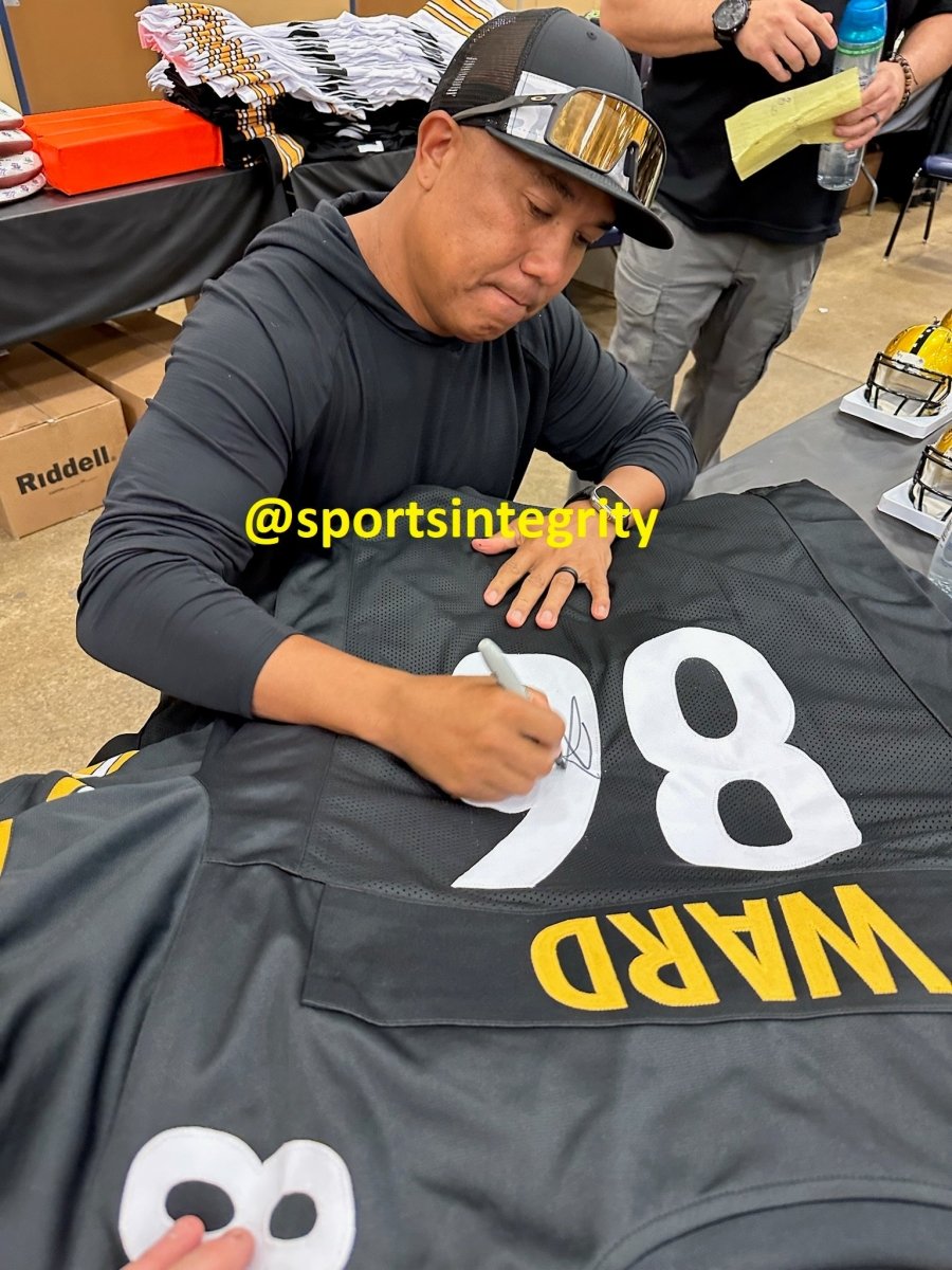 Hines Ward Autographed Pittsburgh Steelers Black Football Jersey with JSA COA - Perfect for Collectors, Fans, and Sports Memorabilia Displays
