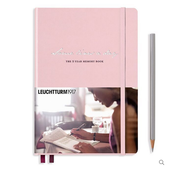 Leuchtturm Some Lines A Day Journal - 5-Year Memory Book for Daily Reflections, Gratitude & Goal Tracking - Perfect Gift for Women & Men (A5 Hardcover, Black) - Ideal for Journaling, Planning & Preserving Memories