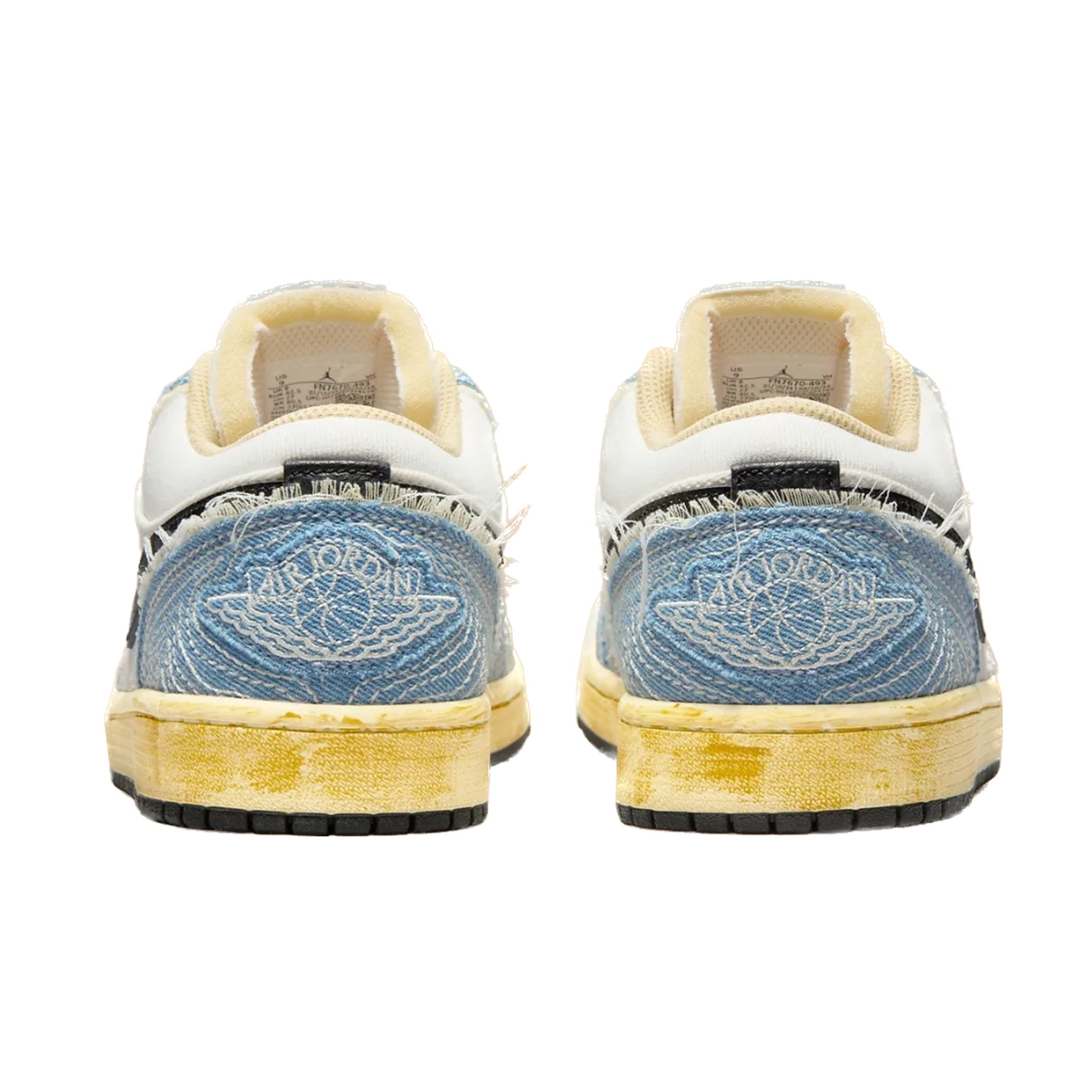 Jordan 1 Low SE WRMK Sashiko Denim Sneakers - Ashen Slate/Black/Pale Ivory/Sesame Colorway | Men's Basketball Shoes for Casual Wear & Street Style Fashion