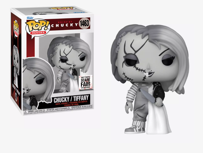 Scare Fair 2023 Bride of Chucky Pop Vinyl Figure - Chucky & Tiffany Horror Movie Collectible - Perfect for Halloween Decor & Horror Fan Gifts