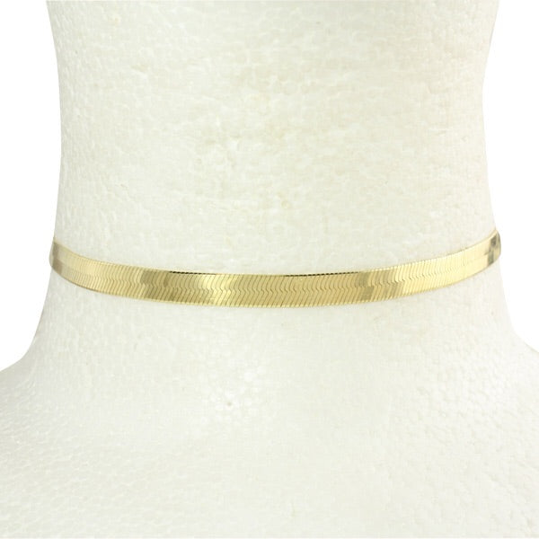 Elegant Herringbone Choker Necklace - Trendy Layered Choker for Women, Perfect for Parties, Weddings & Everyday Wear