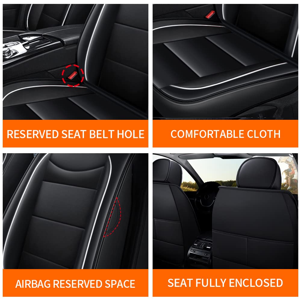 Premium Faux Leather Front Seat Covers for Subaru Impreza 2012-2024 - Black Car Seat Protectors (2-Piece Set) | Durable Comfort & Style for Daily Commute & Road Trips