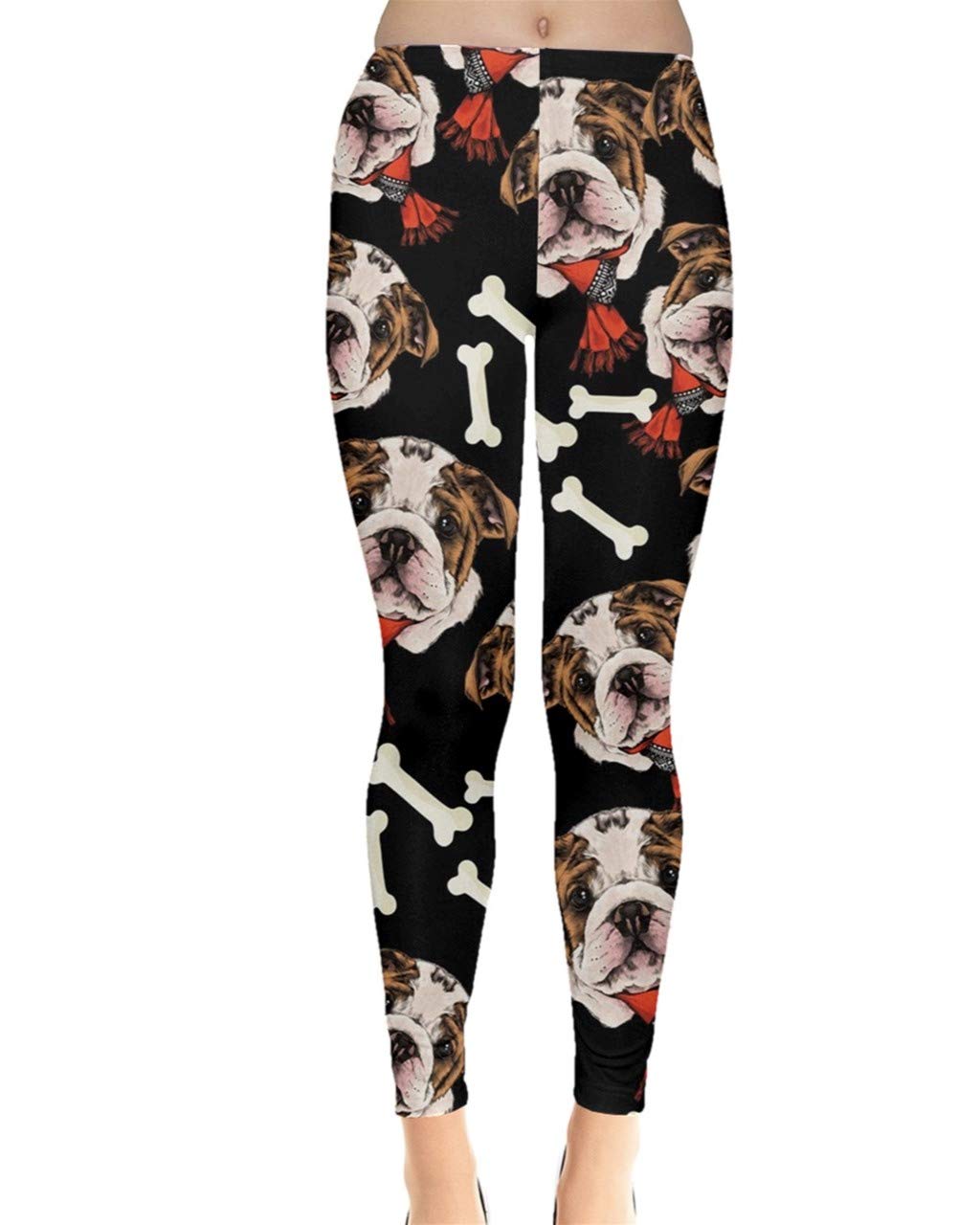 CowCow Women's Unique Animal Print Tights - Zebra, Bulldog & Birds Silhouette Pattern Stretch Leggings (XS-5XL) | Fashionable & Comfortable for Yoga, Workout & Casual Wear
