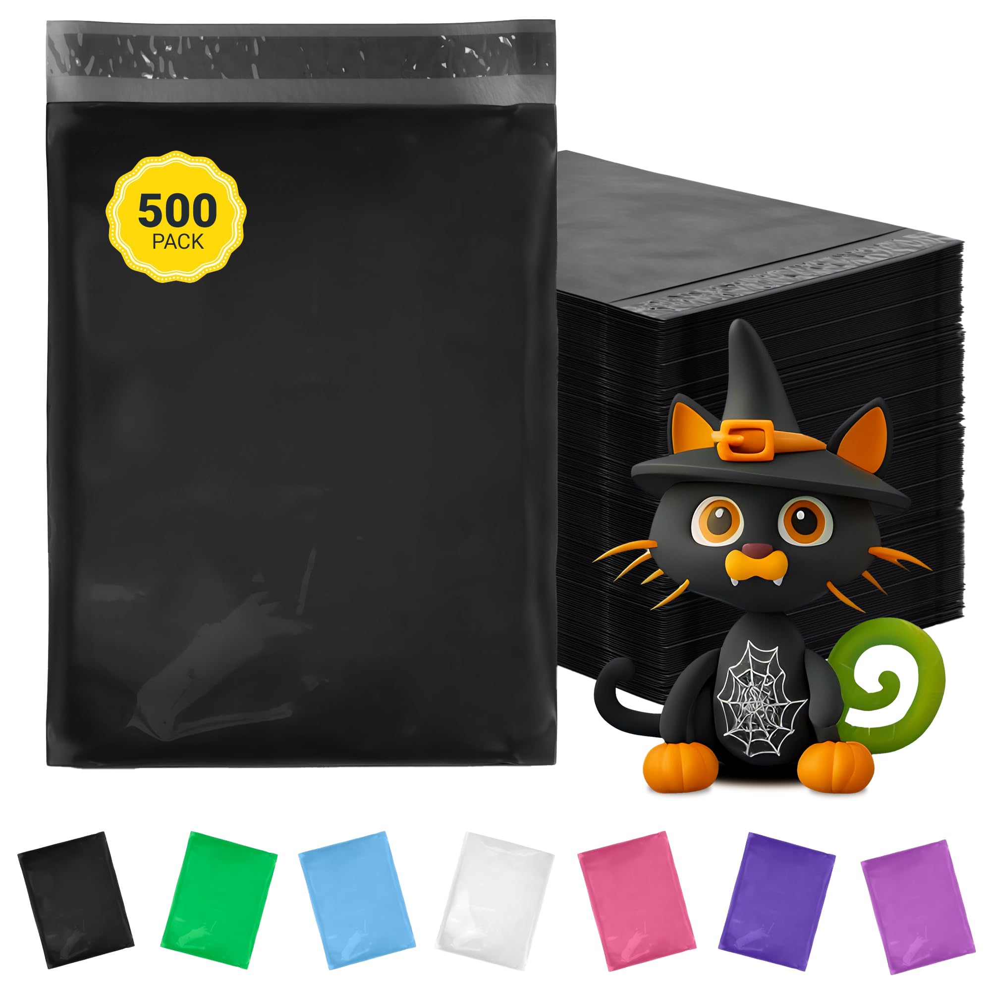 500 Pack Black 12x15.5 Inch 2 Mil Poly Mailers - Self Sealing Waterproof Polyethylene Shipping Envelopes for Clothing & Apparel | Perfect for Ecommerce, Online Stores & Small Business Shipping