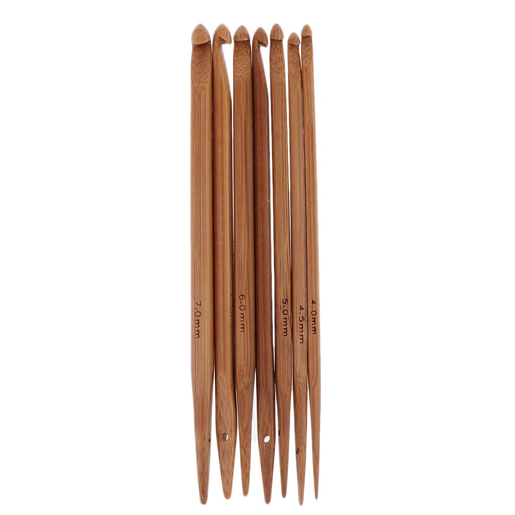 7-Piece Wooden Double-Sided Crochet Hook Set for Knitting and Crocheting - Perfect for DIY Yarn Crafts, Amigurumi, and Handmade Gifts