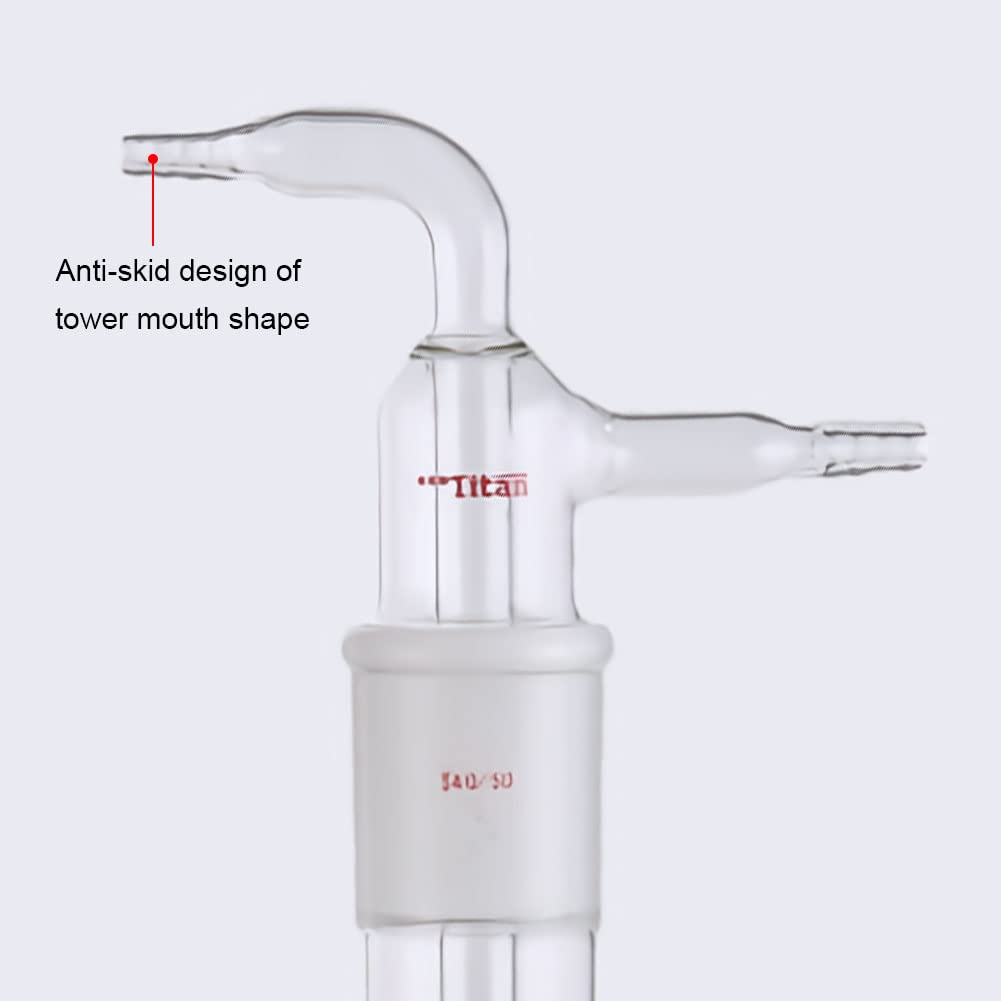2-Part Glass Vacuum Cold Trap with 40/50 Joint - Lab Gas Washing Bottle for Solvent Removal & Vacuum Distillation | Ideal for Chemistry Labs, Research & Industrial Applications