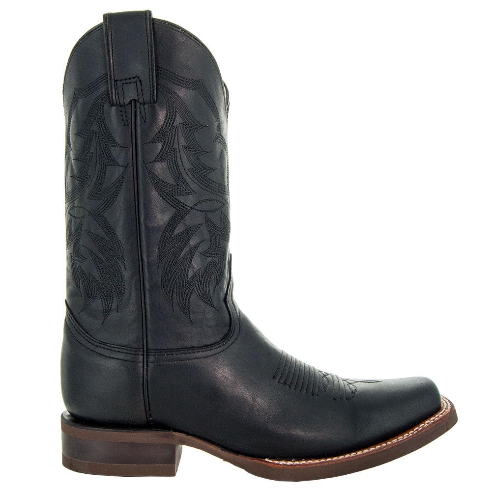 Soto Boots Men's Square Toe Cowboy Boots H4002 - Genuine Leather Western Boots for Men | Durable & Comfortable Riding Boots for Country, Rodeo & Casual Wear