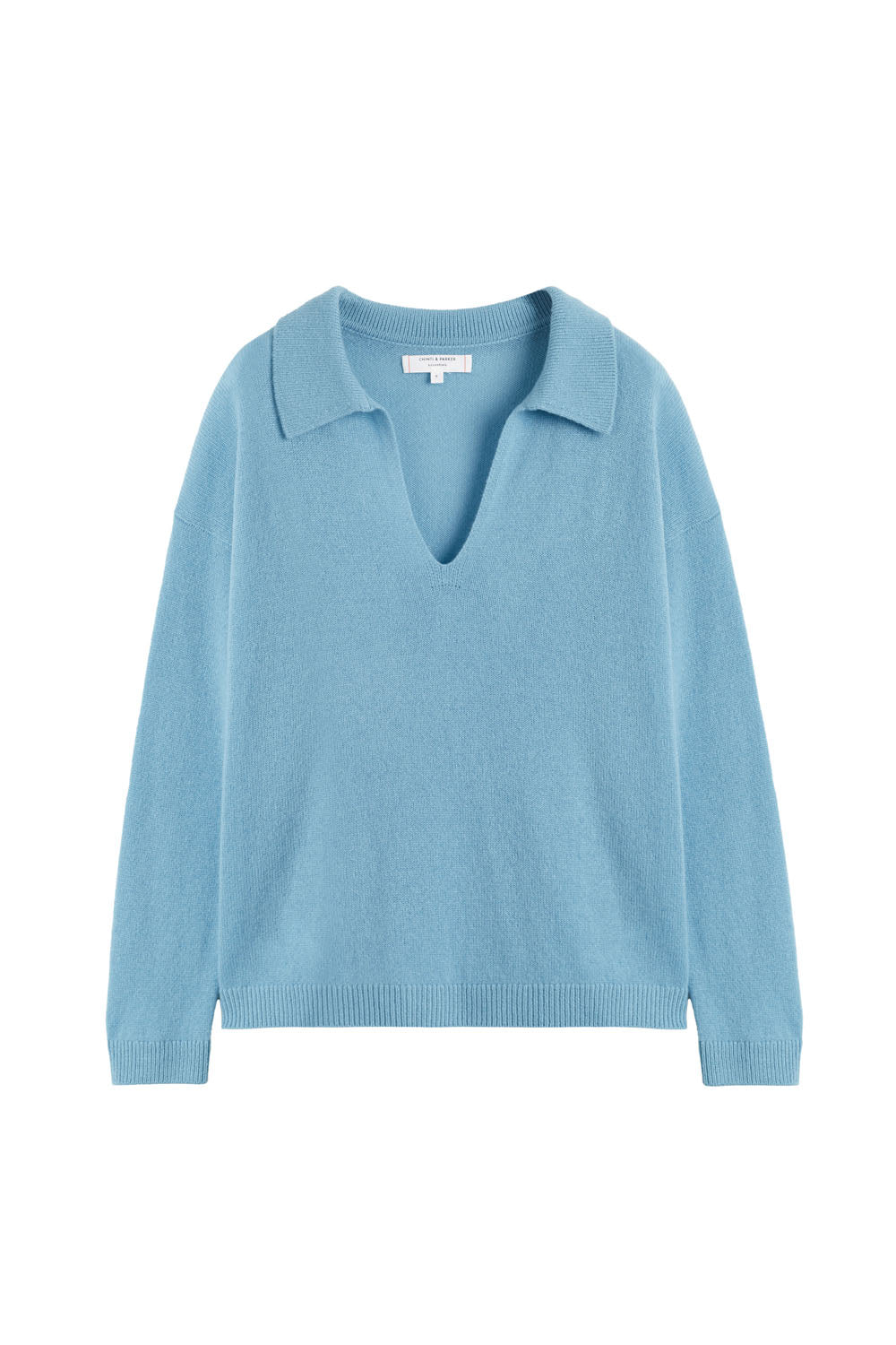 Sky Blue Cashmere Sweater with Cloud Collar - Soft & Warm Winter Pullover for Women - Perfect for Office, Dates & Cozy Evenings