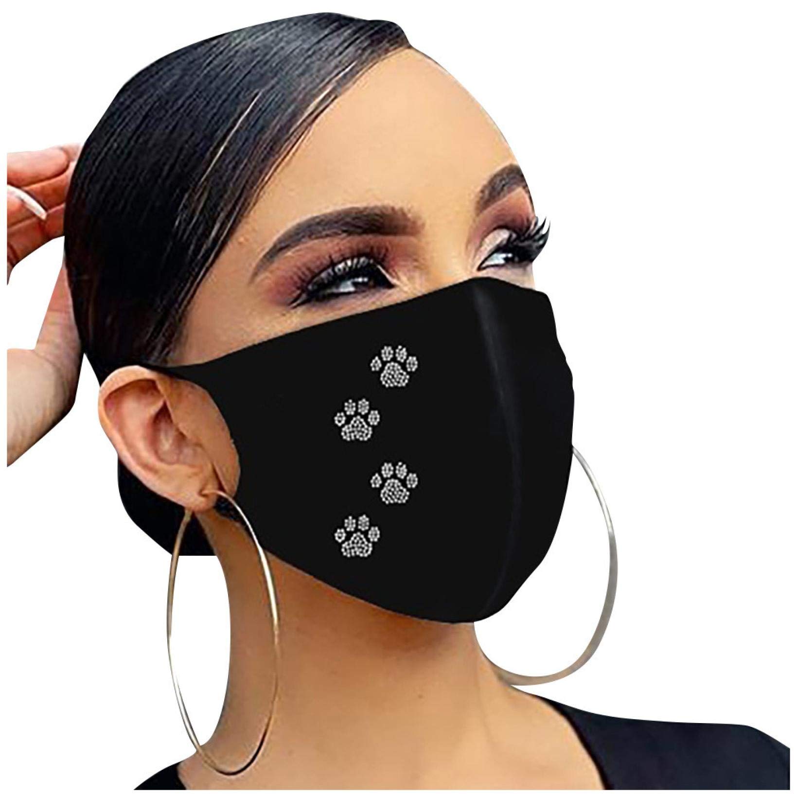 Elegant Black Rhinestone Crystal Face Mask for Women - Reusable Full Face Cover with Stylish Design for Protection & Fashion - Perfect for Parties, Weddings, and Daily Outfits