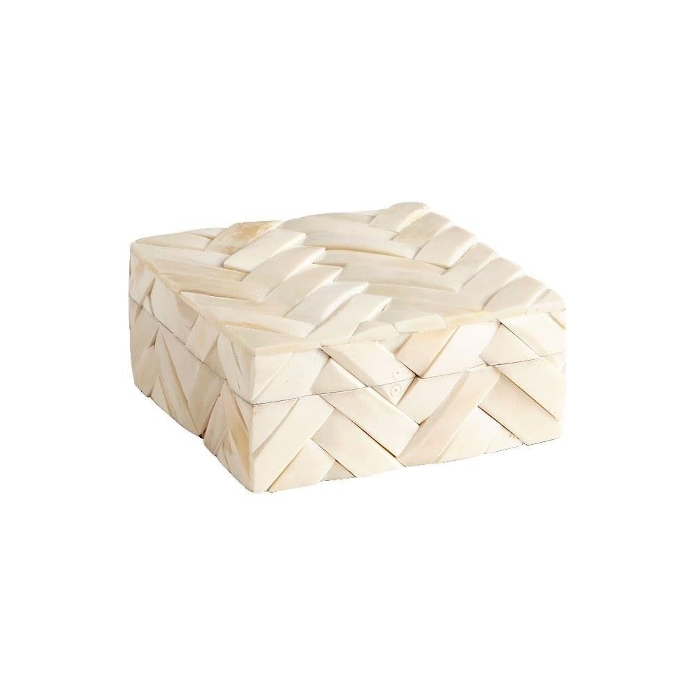 Cyan Design 10234 White-Cream Decorative Containers & Trays Set - Perfect for Home Organization, Bathroom Storage, and Kitchen Countertop Display