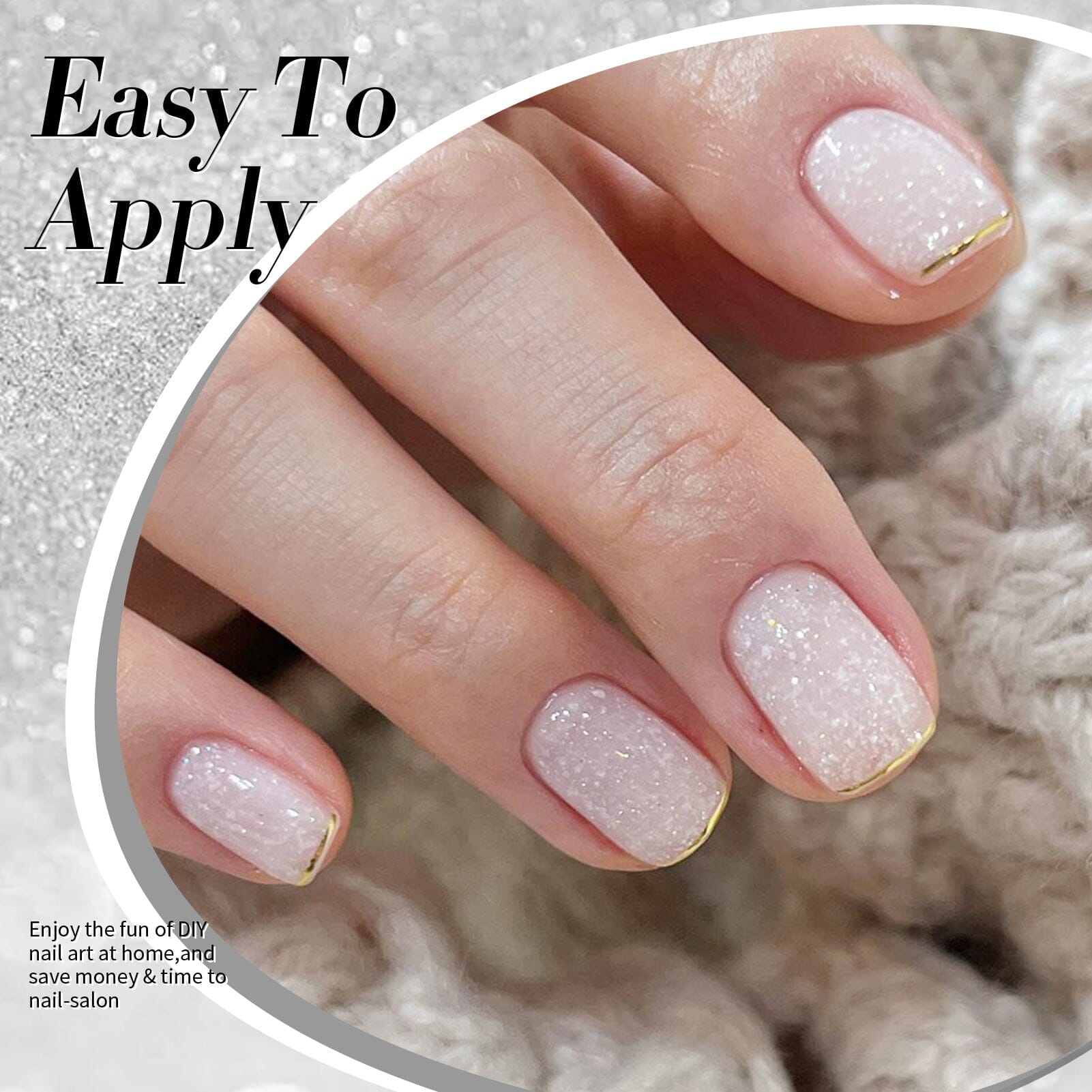 White Snow Glitter Jelly Gel Polish 15ml - Long Lasting Nail Polish for Manicure & Pedicure - Perfect for Christmas, Winter Nail Art & Special Occasions