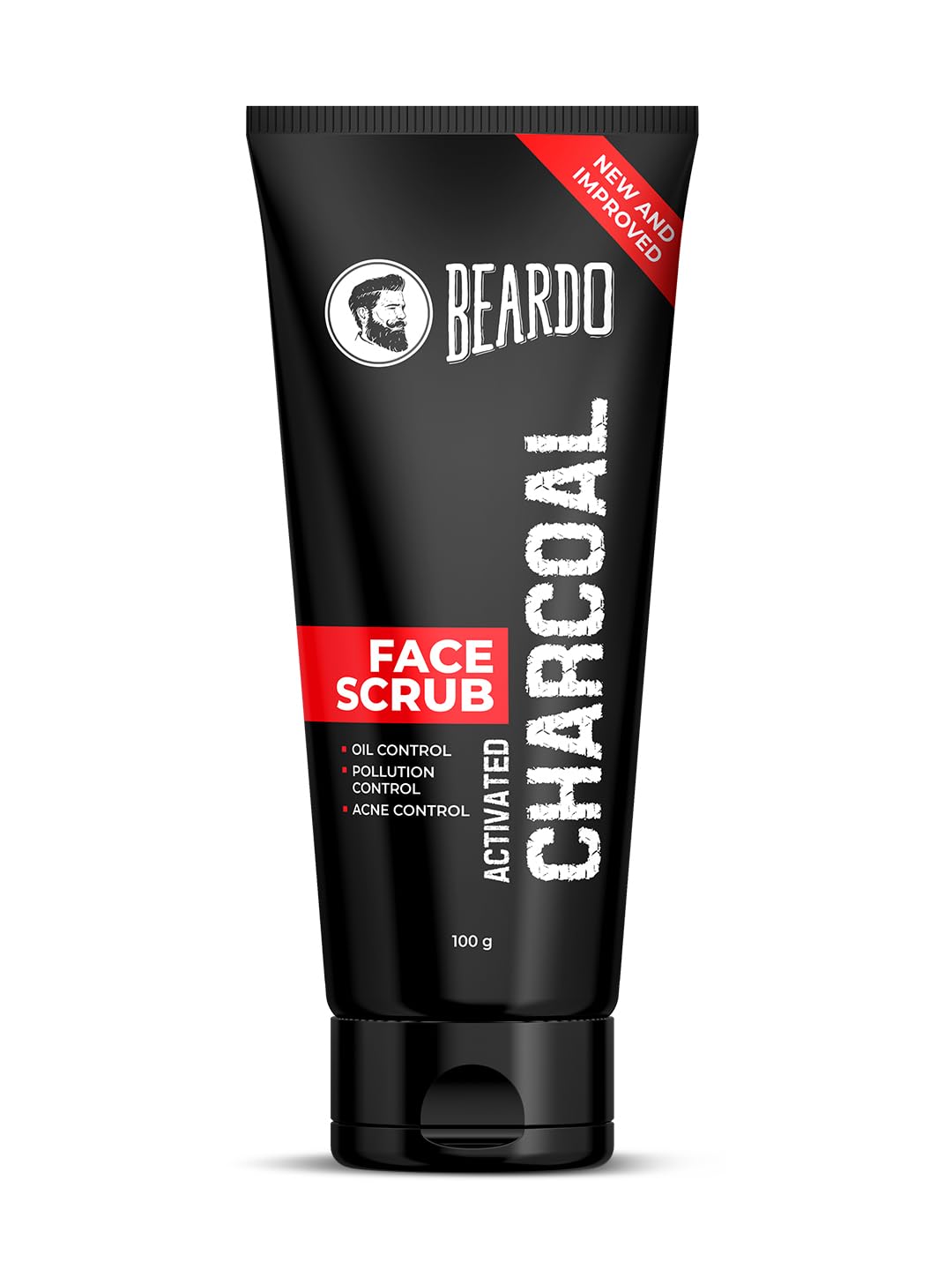Beardo Activated Charcoal Face Scrub 100g - Deep Pore Cleansing Anti-Pollution Scrub for Men | Removes Dirt, Oil & Impurities | All Skin Types | Perfect for Daily Skincare & Post-Workout Cleansing
