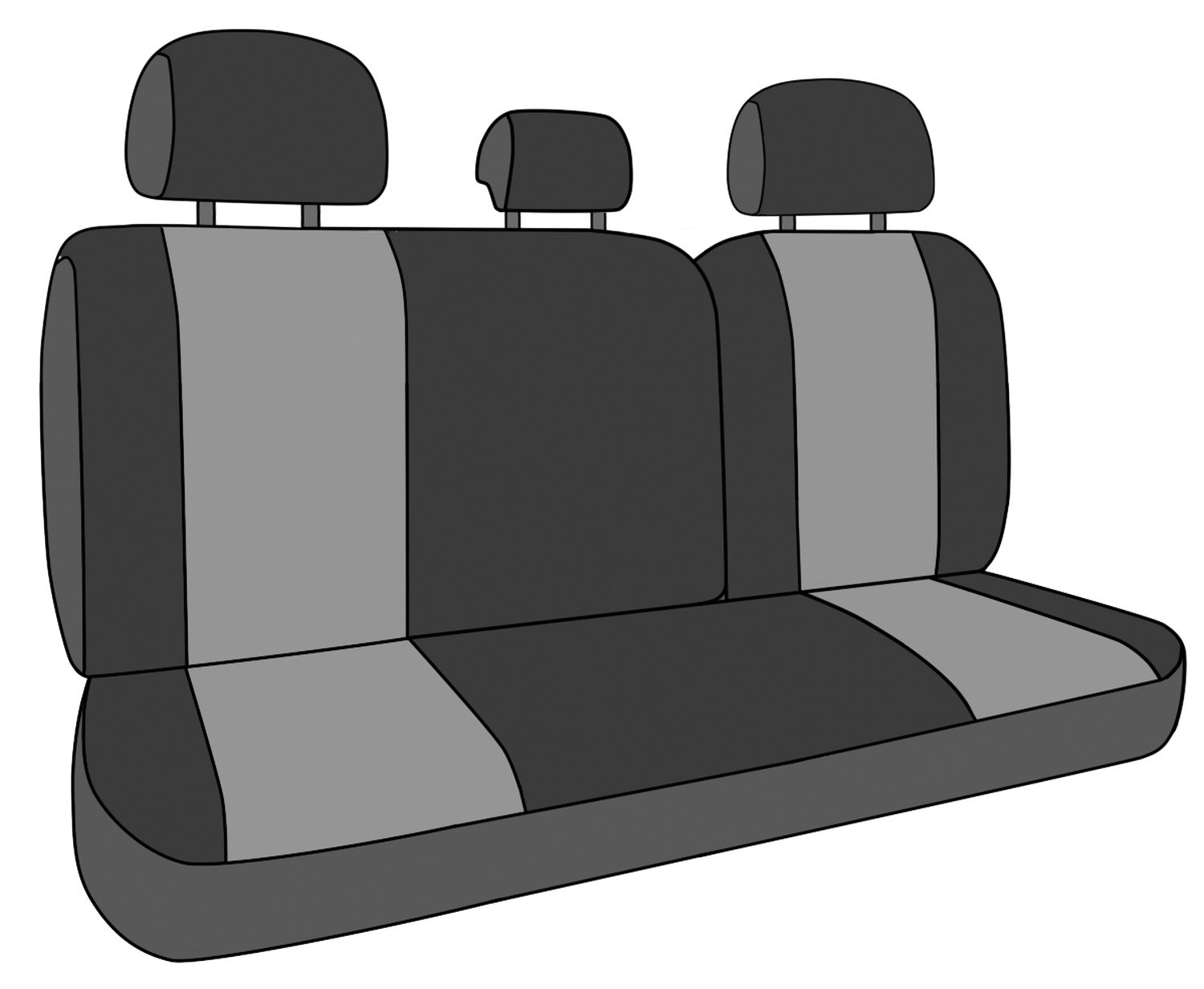 CalTrend 40/60 Split Rear Seat Covers for 2005-2008 Toyota Corolla - Durable Cordura Fabric, Light Grey with Matching Trim | Perfect for Road Trips & Daily Commutes
