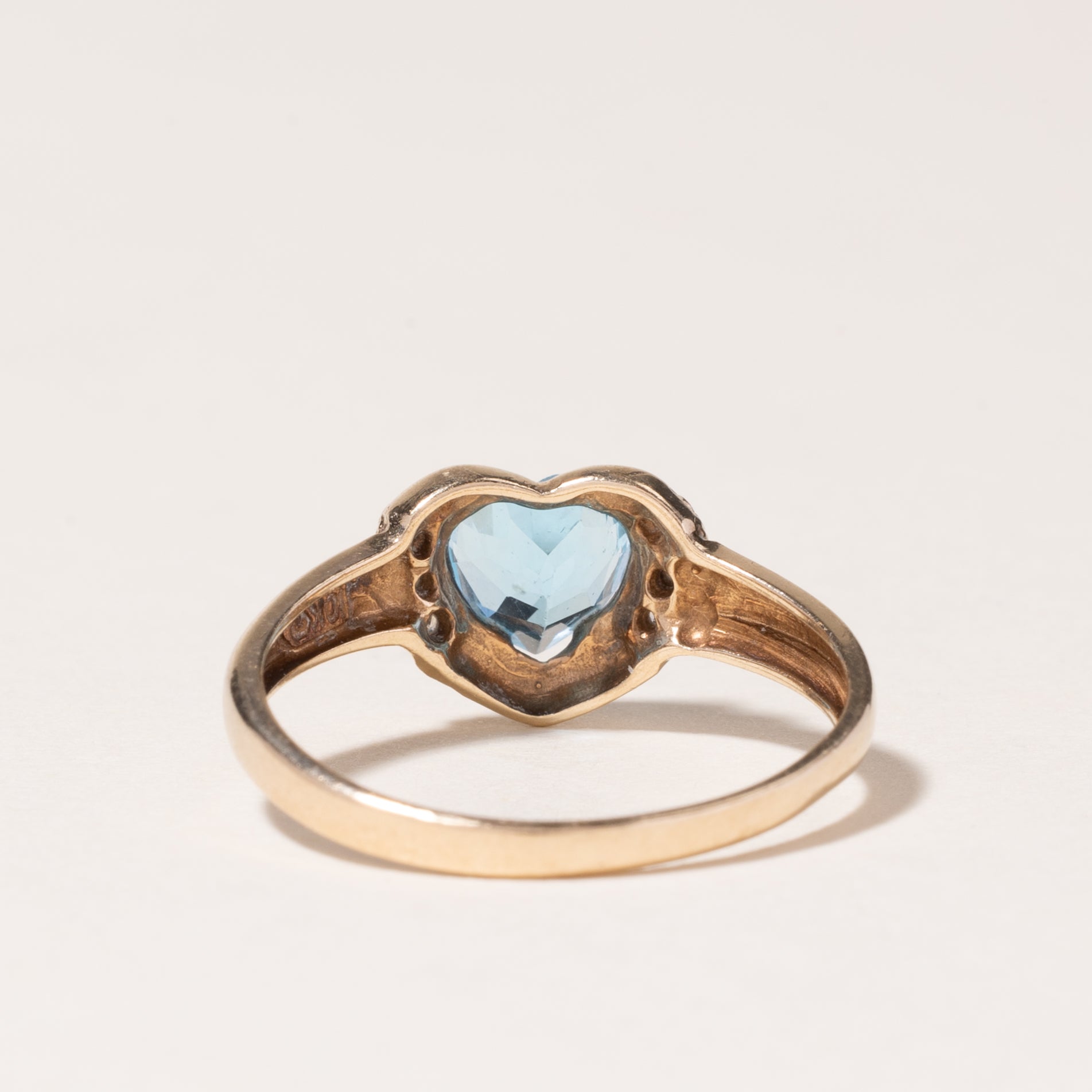 10K Yellow Gold Heart Cut Topaz & Diamond Ring - 1.15ct Natural Topaz with 0.03ctw Diamonds - Size 6 - Perfect for Valentine's Day, Anniversary & Romantic Gifts