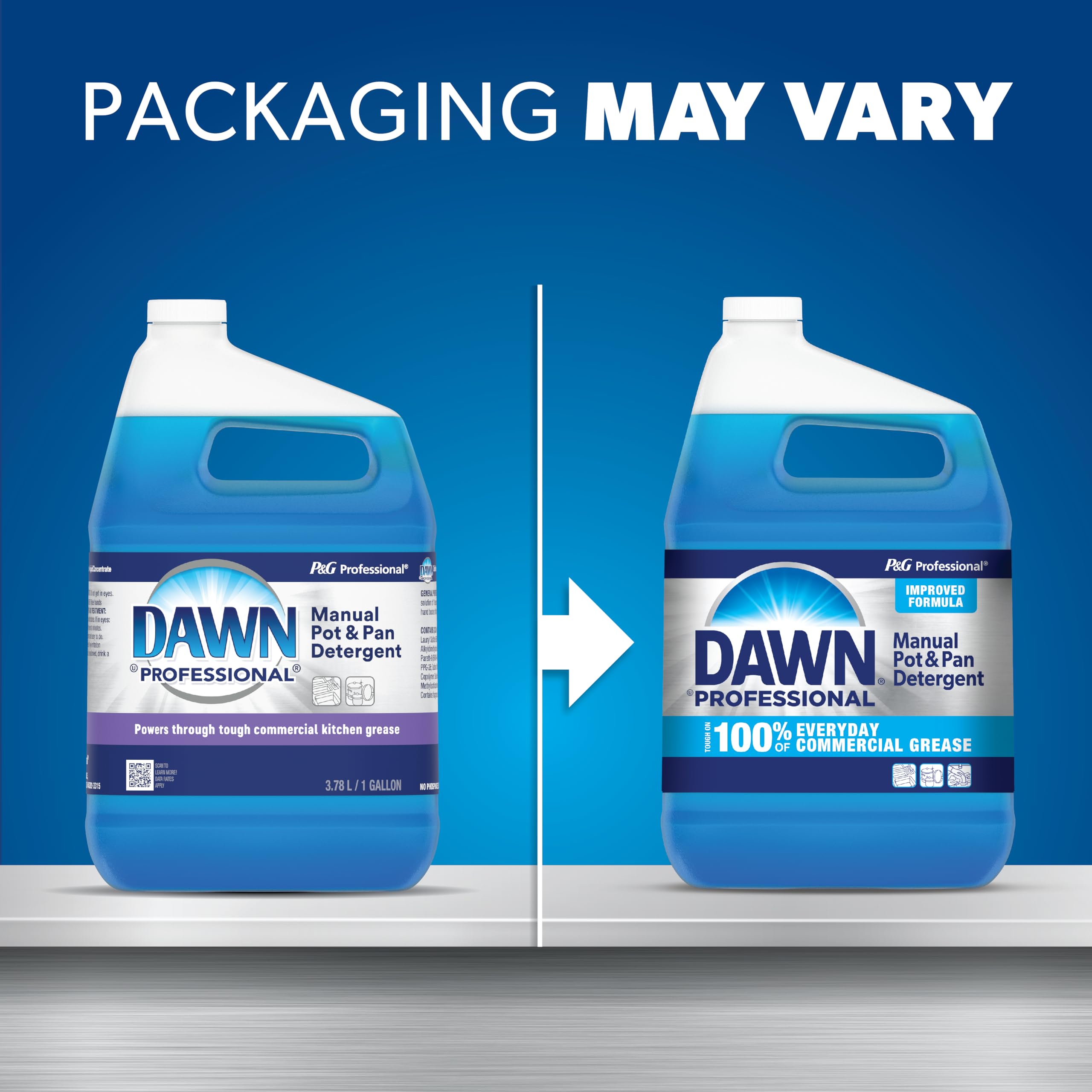 Dawn Professional Pot and Pan Detergent, Regular Scent, 3.8L (Case of 4) - Heavy-Duty Degreaser for Commercial Kitchens, Restaurants & Home Use