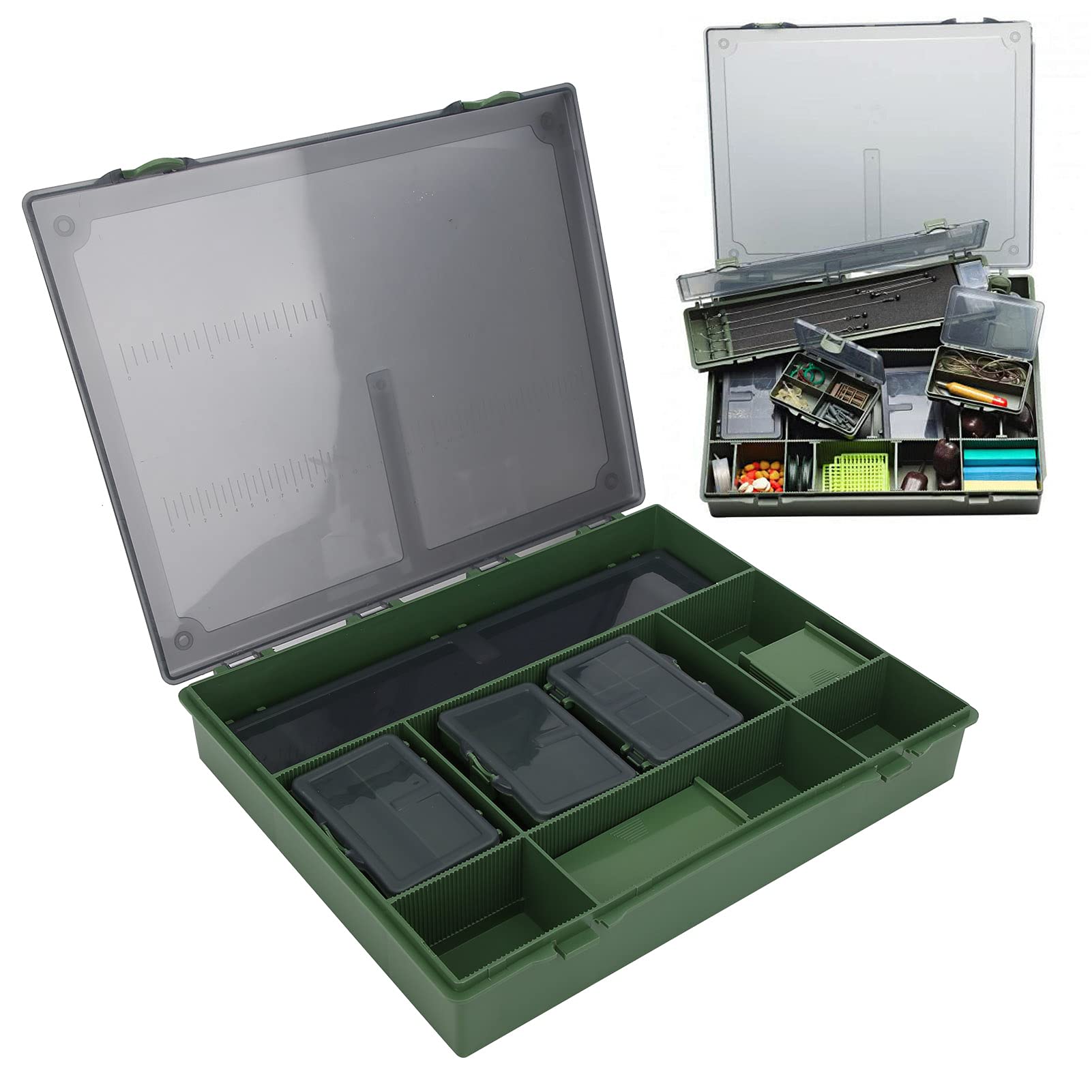 **CUTULAMO Bait Storage Box – Portable, Durable Fishing Tackle Organizer with 6 Compartments for Outdoor Fishing, Camping & Pond Use**