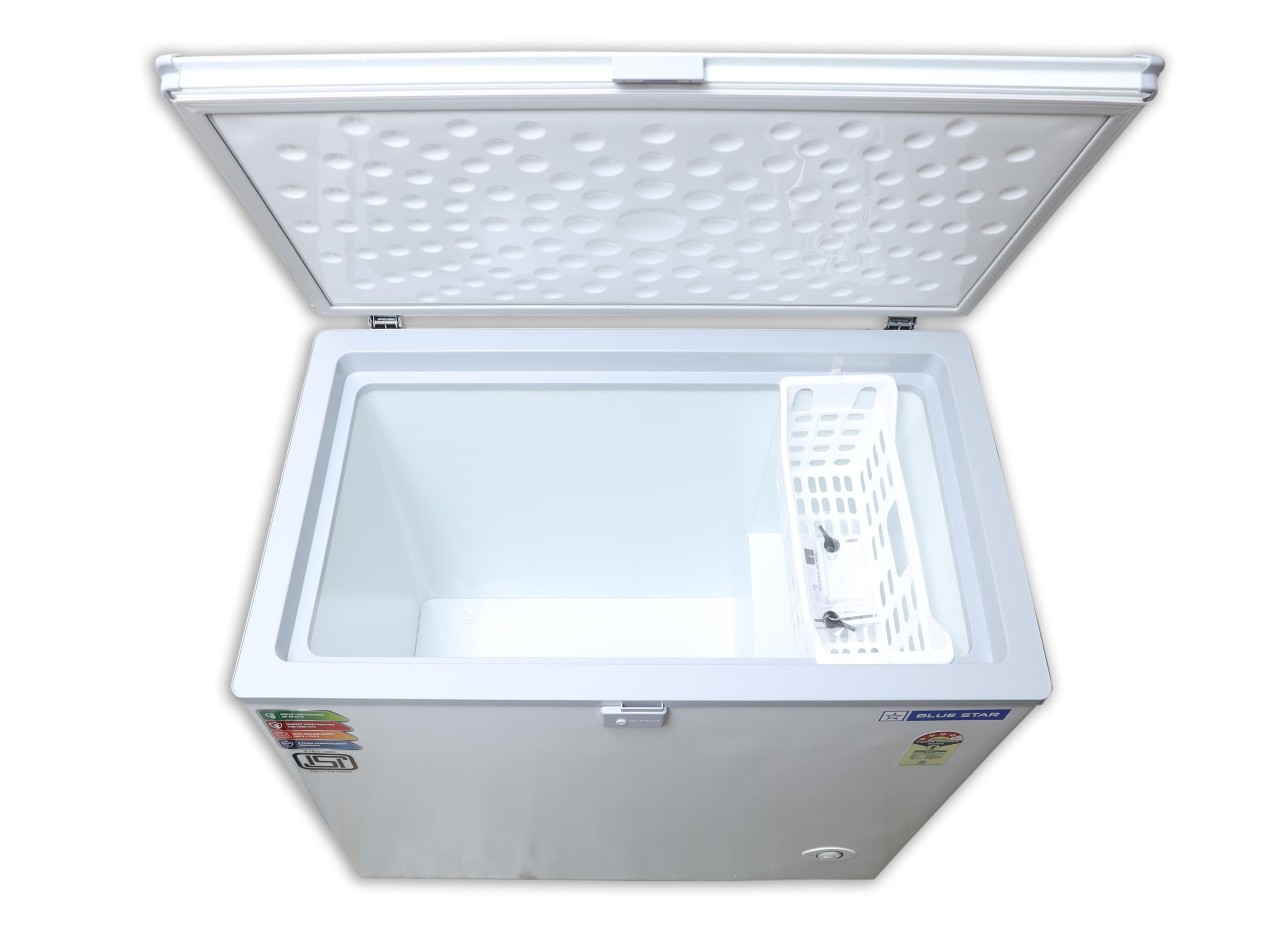 Blue Star CF4-230NEYW 215L White 4-Star Energy Efficient Deep Freezer - Perfect for Home, Restaurant & Commercial Kitchen Food Storage