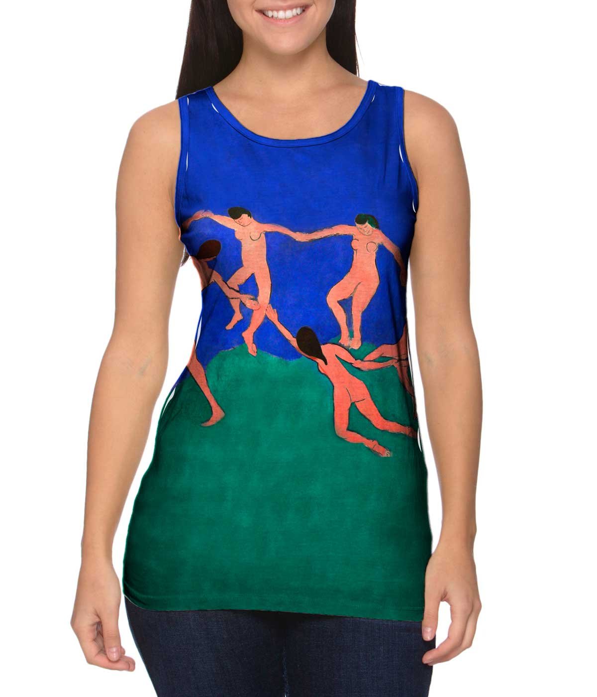 Yizzam Women's Tank Top - Henri Matisse The Dance (1909) Art Print T-Shirt - Casual Summer Outfit, Art Lover Gift, Museum Inspired Fashion