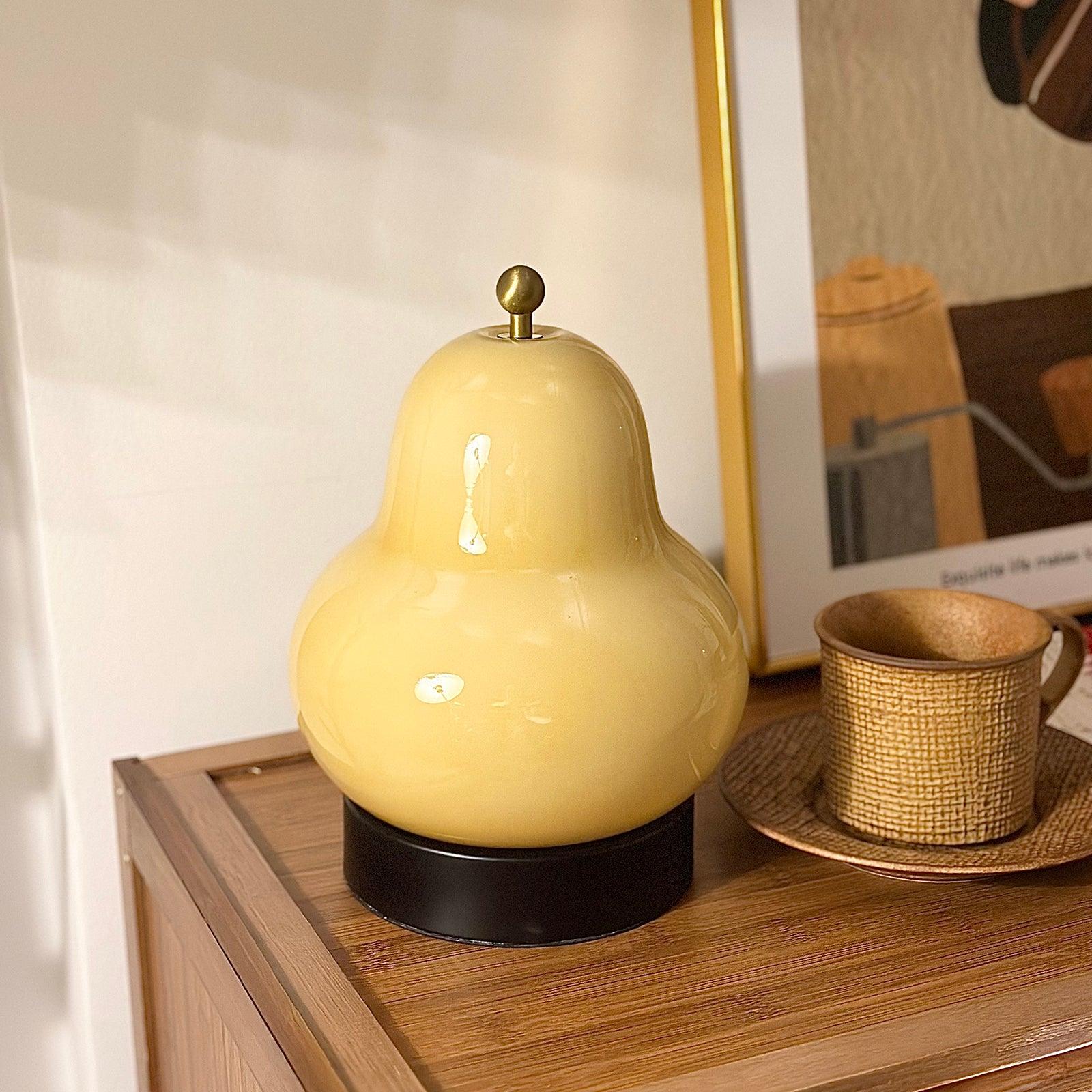 Pear Rechargeable LED Table Lamp with Built-in Battery - Perfect for Bedroom, Office, and Reading Nook Lighting