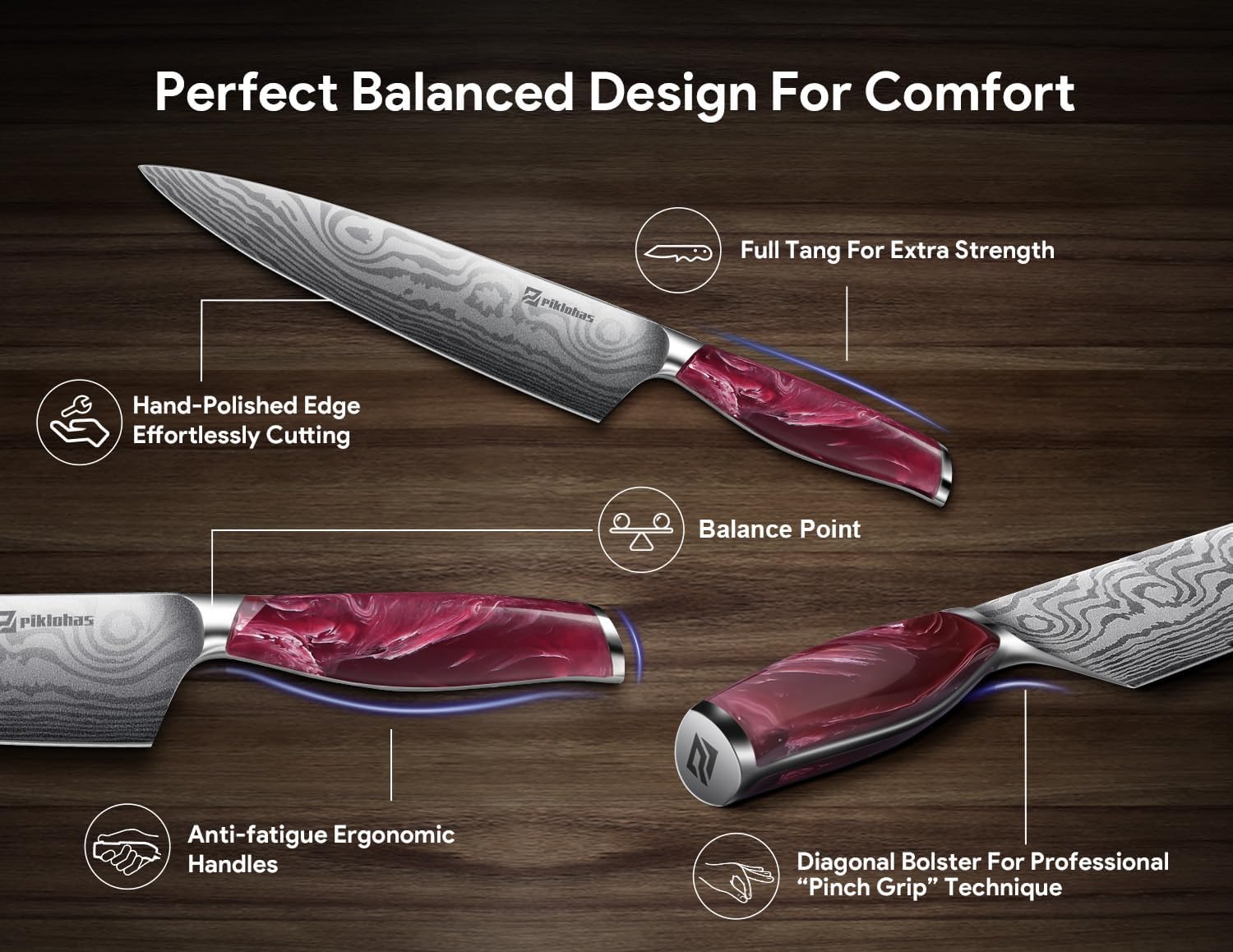 14-Piece German Stainless Steel Damascus Knife Set with Magnetic Holder - Ultra Sharp Kitchen Knives for Professional Chefs & Home Cooking - Red Flowing Cloud Design for Elegant Kitchen Decor (Perfect for Meat Cutting, Vegetable Chopping & Food Prep)