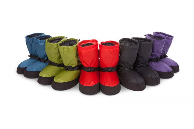 Feathered Friends Down Booties - Ultra Warm & Lightweight Down Slippers for Men & Women | Perfect for Winter, Camping & Indoor Comfort