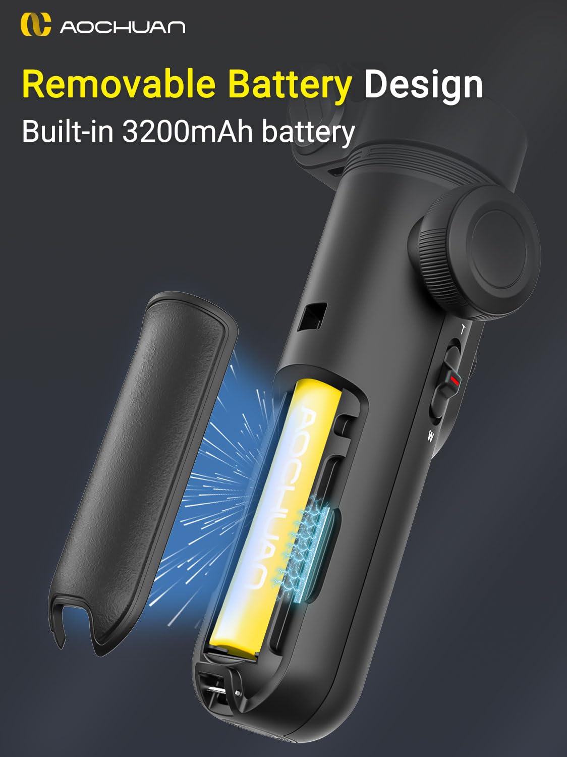 AOCHUAN Smart XPro 3-Axis Smartphone Gimbal Stabilizer with LED Light, OLED Screen, Gesture Control & Face Tracking - Magnetic Charging Compatible with Android & iPhone for Vlogging, Live Streaming & Content Creation