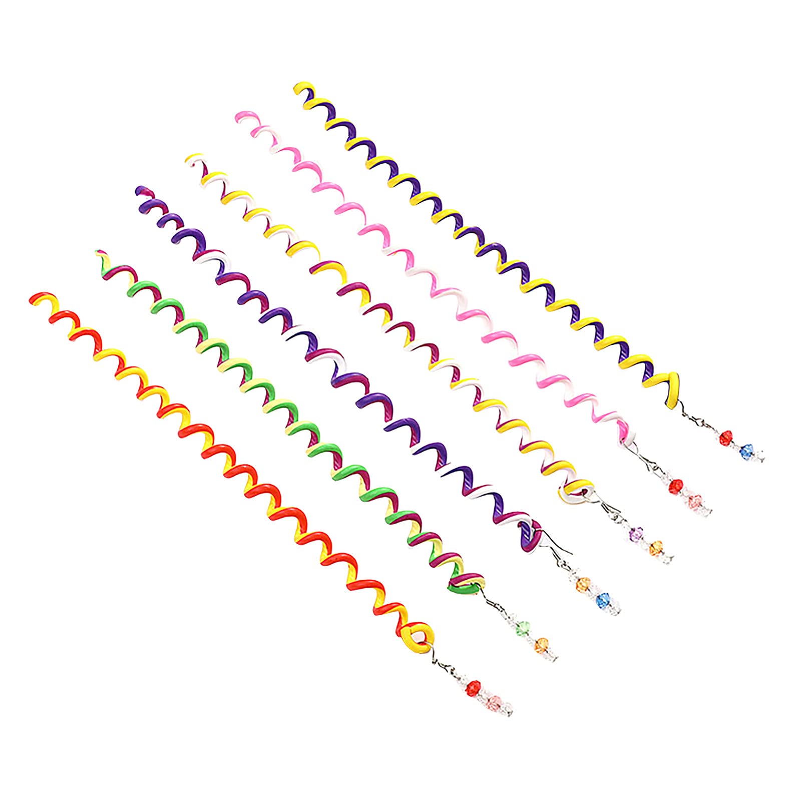 KLOP 6PC Girls Hair Accessories Set - Colorful Twist Hair Ties with Rhinestones for DIY Styling (2843) | Perfect for School, Parties, and Everyday Wear