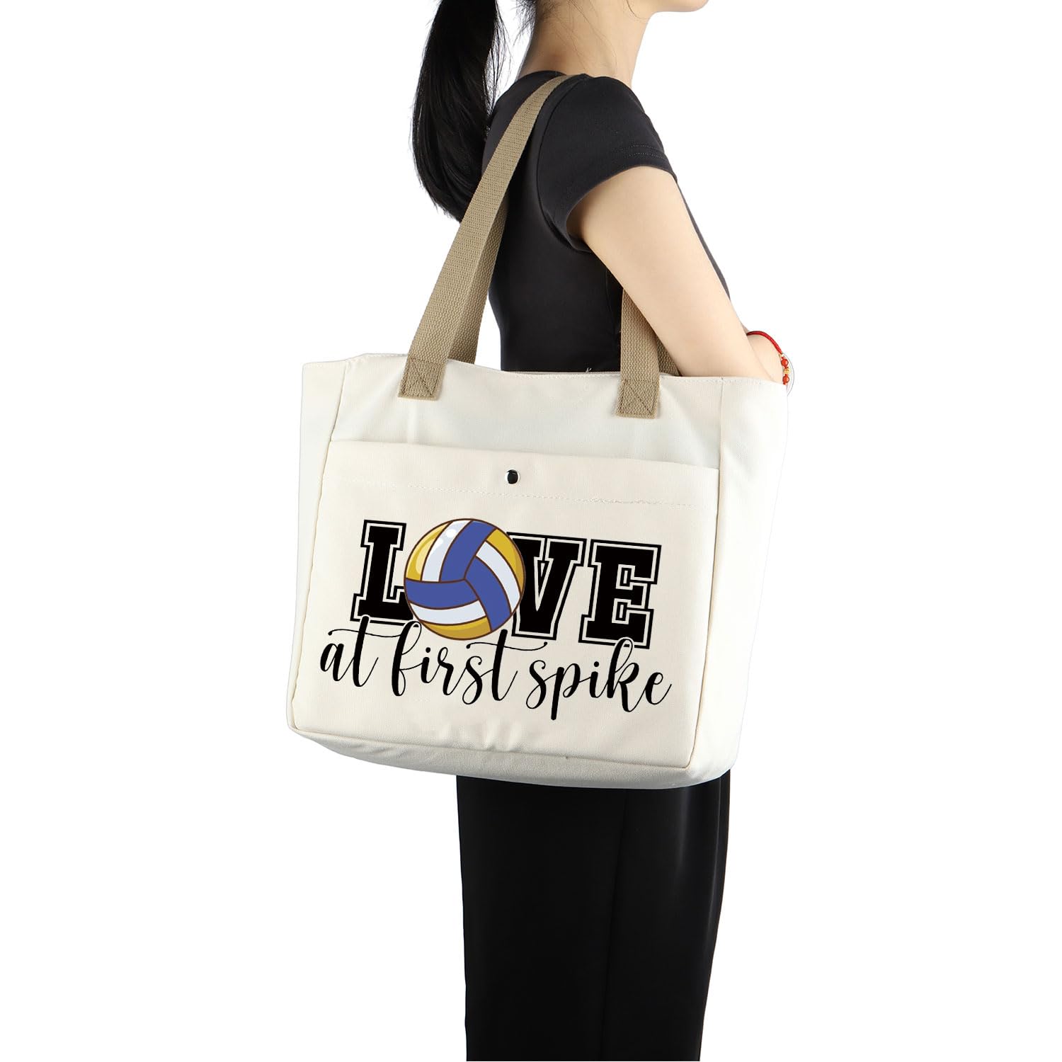 Premium Volleyball Tote Bag for Players & Coaches - Durable Gym Bag with Large Capacity - Perfect Volleyball Mom Gift & Team Sports Accessory (Great for Practice, Games & Travel)