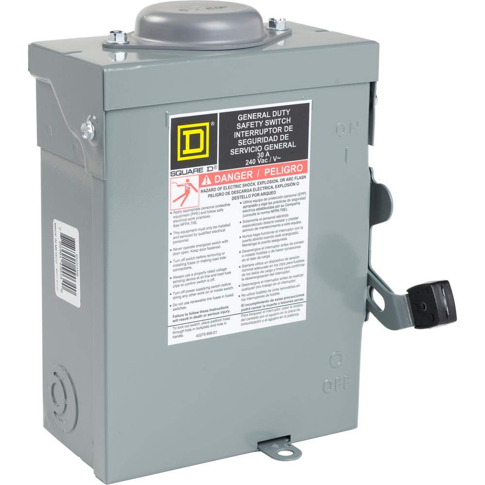 30A General Duty Safety Switch - Waterproof & Weatherproof Heavy Duty Electrical Switch for Outdoor & Industrial Use - Ideal for HVAC, Pumps, and Power Equipment Protection