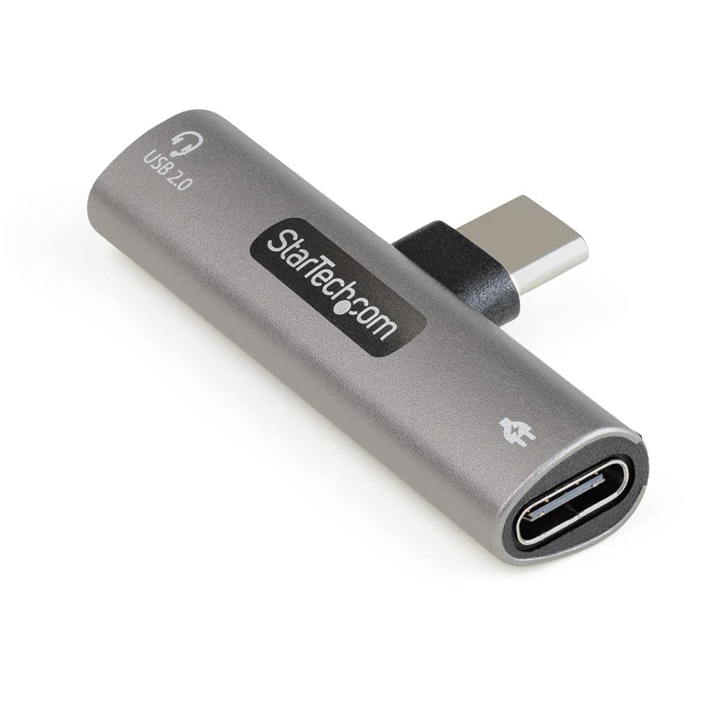StarTech.com USB C Audio & Charge Adapter - 60W USB-C to 3.5mm Headphone Jack & Power Delivery Charger for iPhone 15, MacBook, iPad, Samsung Galaxy - Perfect for Work, Travel & Gaming
