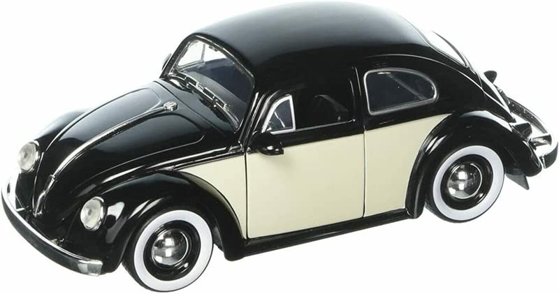 Jada Toys 1/24 Scale Volkswagen Beetle Moon Wheels Diecast Model Car - Black & White Pre-Built Collectible for Display & Gifts | Perfect for Car Enthusiasts & Home Decor