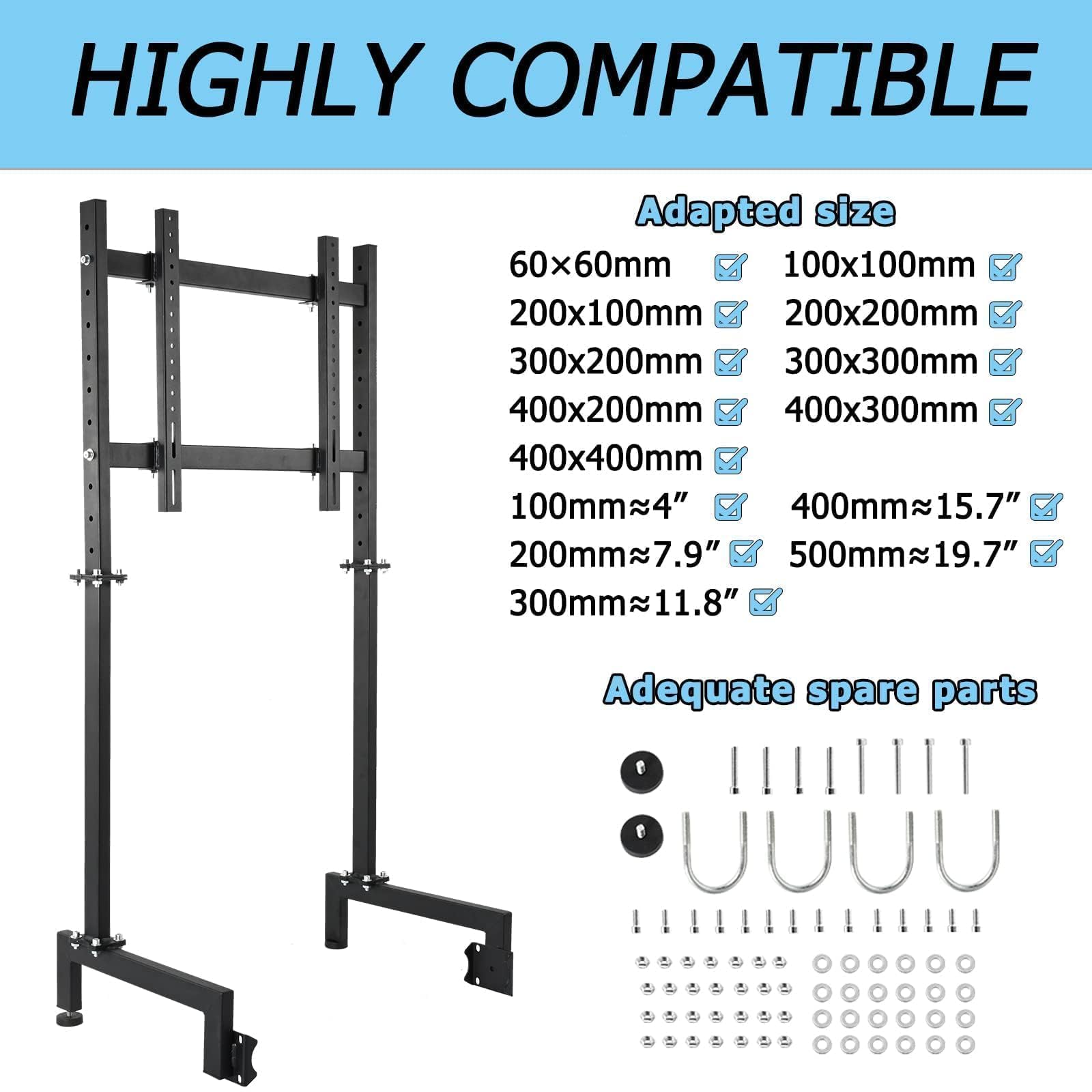 Anman Racing Pro Visualizer Display Stand - Adjustable Monitor Mount for 24 to 55 Inch Screens | Stable Sim Racing Bracket for Round Tube Cockpits | Perfect for Home Racing Simulators & Gaming Setups