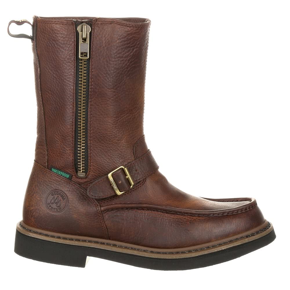 Georgia Boot Men's G4124 Wellington Work Boot - Waterproof, Steel Toe, Slip Resistant for Construction, Farming & Outdoor Work