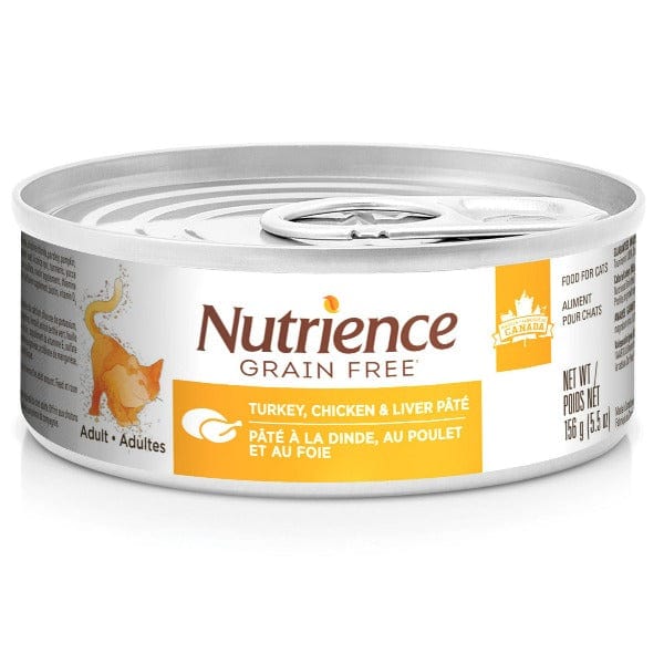 Nutrience Grain Free Turkey, Chicken & Liver Pate Canned Cat Food - High Protein Wet Cat Food for Adult & Senior Cats - Perfect for Picky Eaters & Digestive Health Support