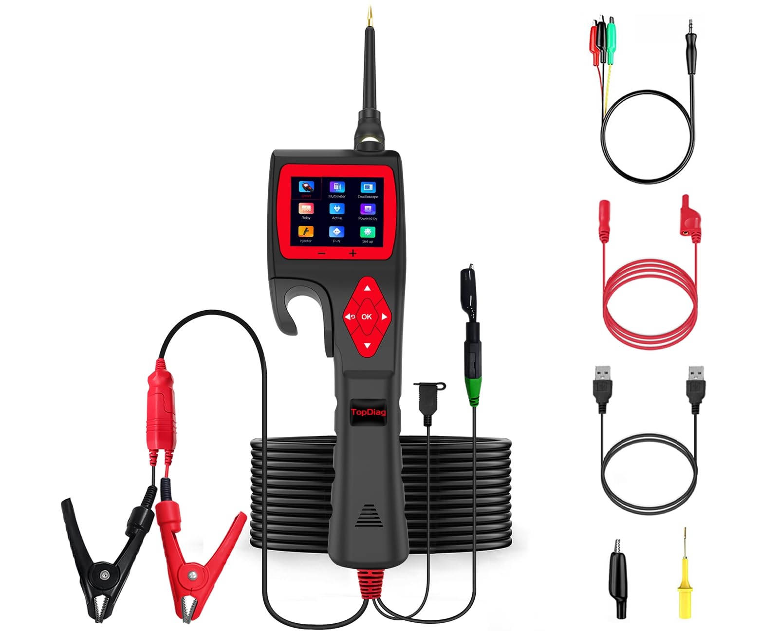 **P200 Power Circuit Probe Kit - Automotive Electrical Tester with 9-30V Range, Multimeter, Relay & Fuel Injector Test, Oscilloscope Mode (2024 Online Update) - Perfect for DIY Car Repairs & Professional Diagnostics**