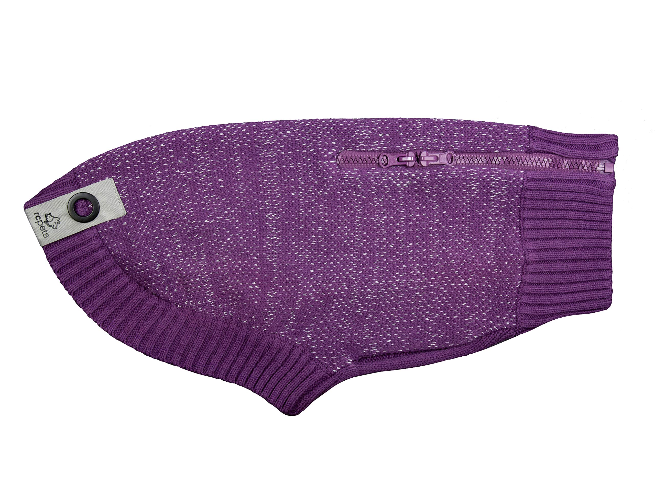 RC Pets Polaris Dog Sweater & Coat for Small Dogs - X-Small Size in Plum Purple | Warm Winter Outfit for Indoor/Outdoor Activities