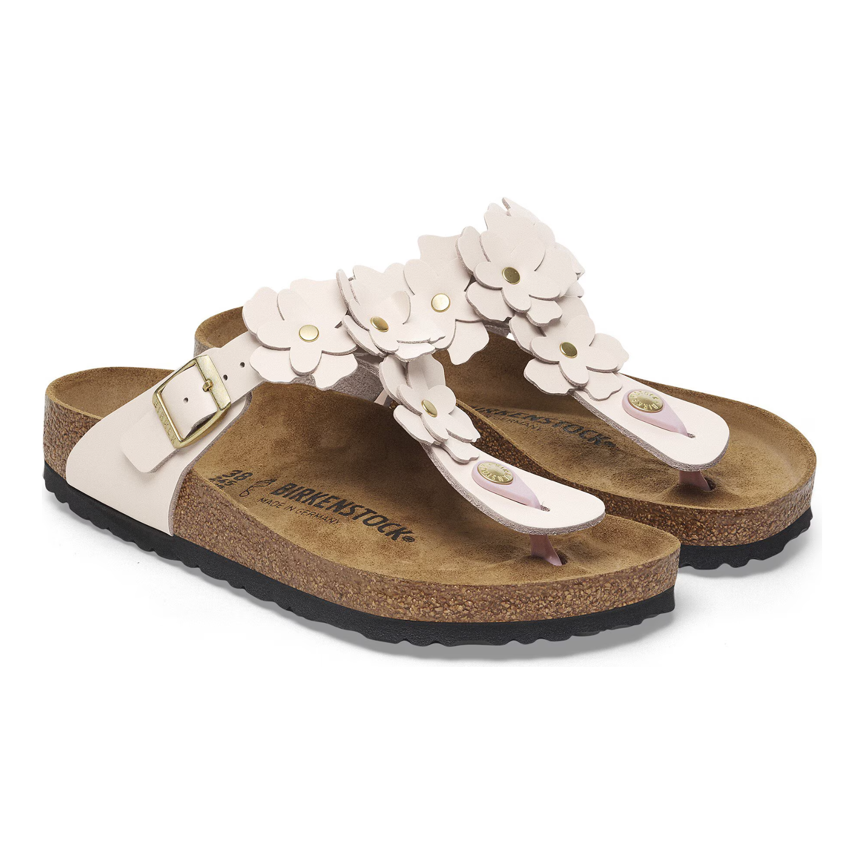 Birkenstock Women's Gizeh Flower Leather Sandals - Comfortable & Stylish Summer Footwear for Beach, Pool & Casual Outings