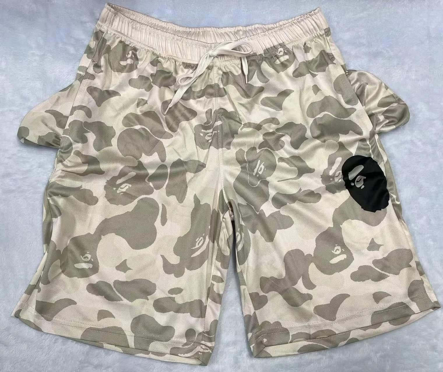 Shark Camo Unisex Quick-Dry Sports Shorts - Lightweight Casual Swim Trunks for Men & Women - Perfect for Beach, Swimming, Gym & Outdoor Activities