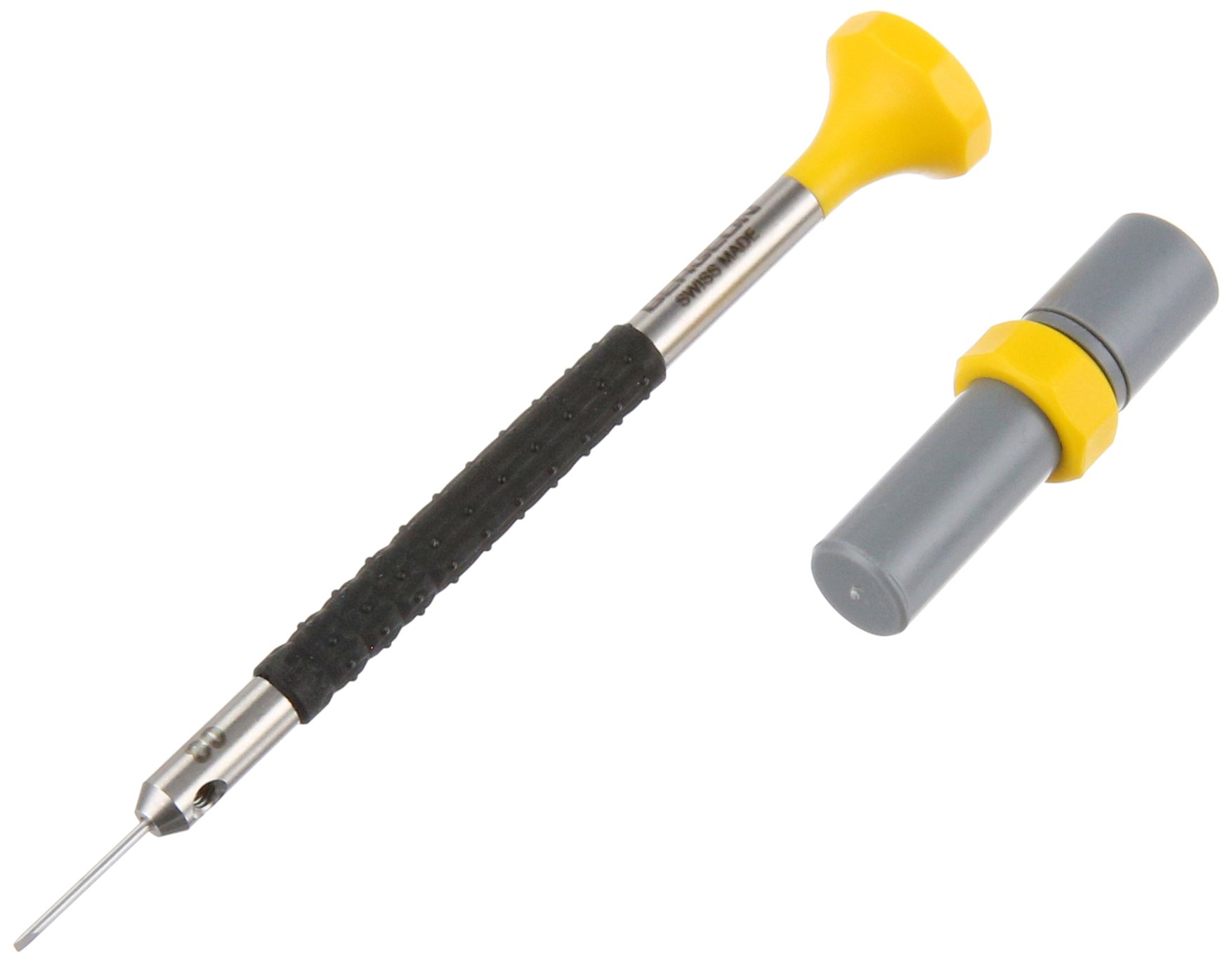 Bergeon 55-682 6899-AT-080 Professional 0.80mm Stainless Steel Watch Screwdriver Set with Ergonomic Handle & Spare Blades - Perfect for Watch Repair, Maintenance & Jewelry Making
