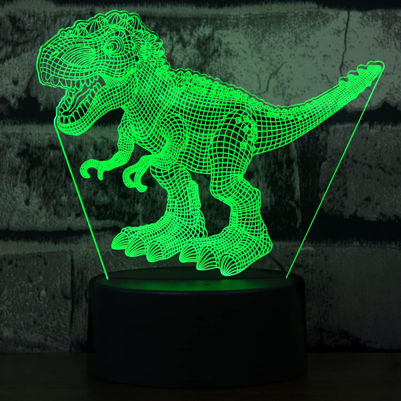Dinosaur Night Light for Kids - T-Rex 3D Illusion LED Desk Lamp with 7/16 Color Changing, Dimmable & Remote Control - Perfect Birthday Gift for 3-8 Year Old Boys - Bedroom Decor, Study Lamp, Nursery Night Light, Dinosaur Toy for Kids