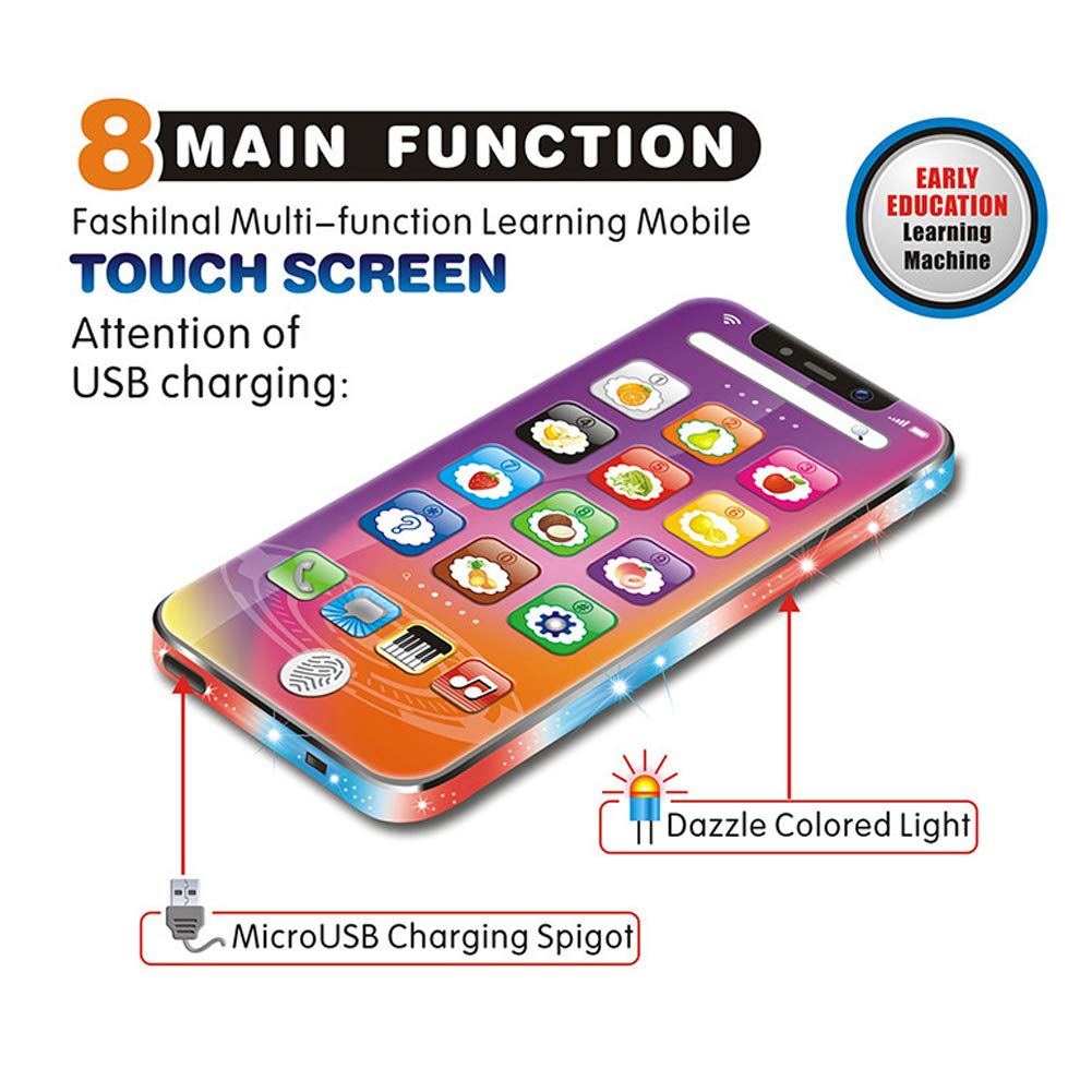 Cikonielf Multifunctional Baby Phone Toy with Music & Light - Early Educational Learning Phone for Toddlers, Boys & Girls - Perfect for Playtime, Sensory Development & Pretend Play