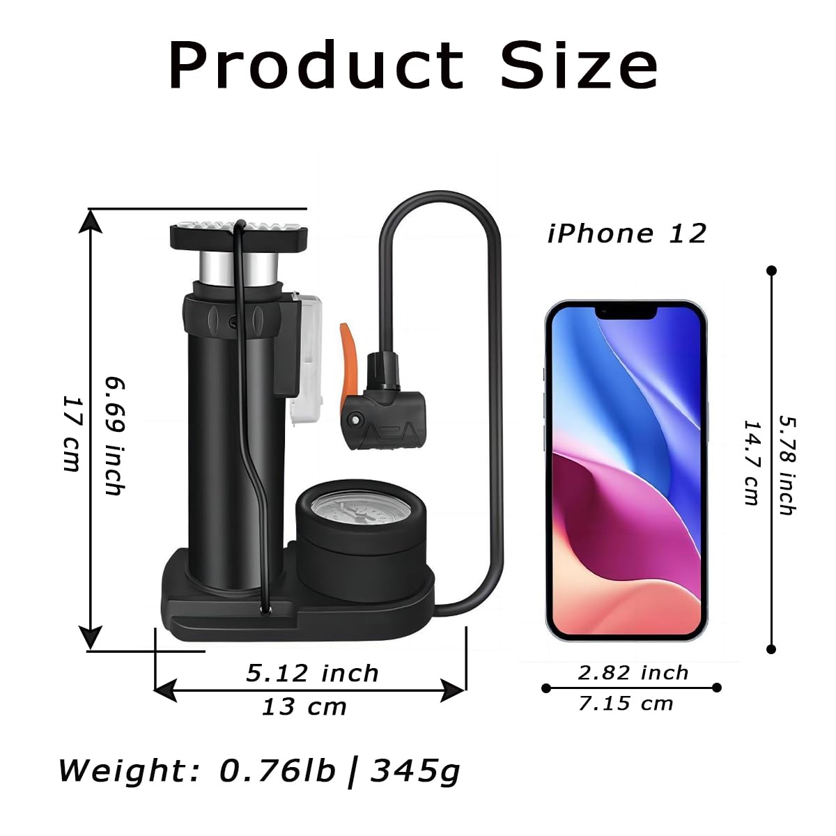 **High Pressure 120PSI Bike Pump with Gauge - Aluminum Alloy Floor Bicycle Air Pump for Road & Mountain Bikes - Compatible with Presta & Schrader Valves - Ideal for Bikes, Sports Balls & Inflatable Toys - Perfect for Home, Gym & Outdoor Adventures**