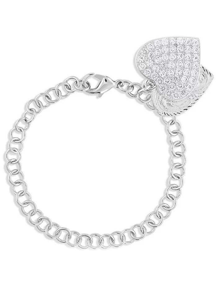 Montana Silversmiths BC5163 Women's Country Charm Duo Heart Bracelet - Sterling Silver Jewelry for Western Fashion & Cowgirl Style