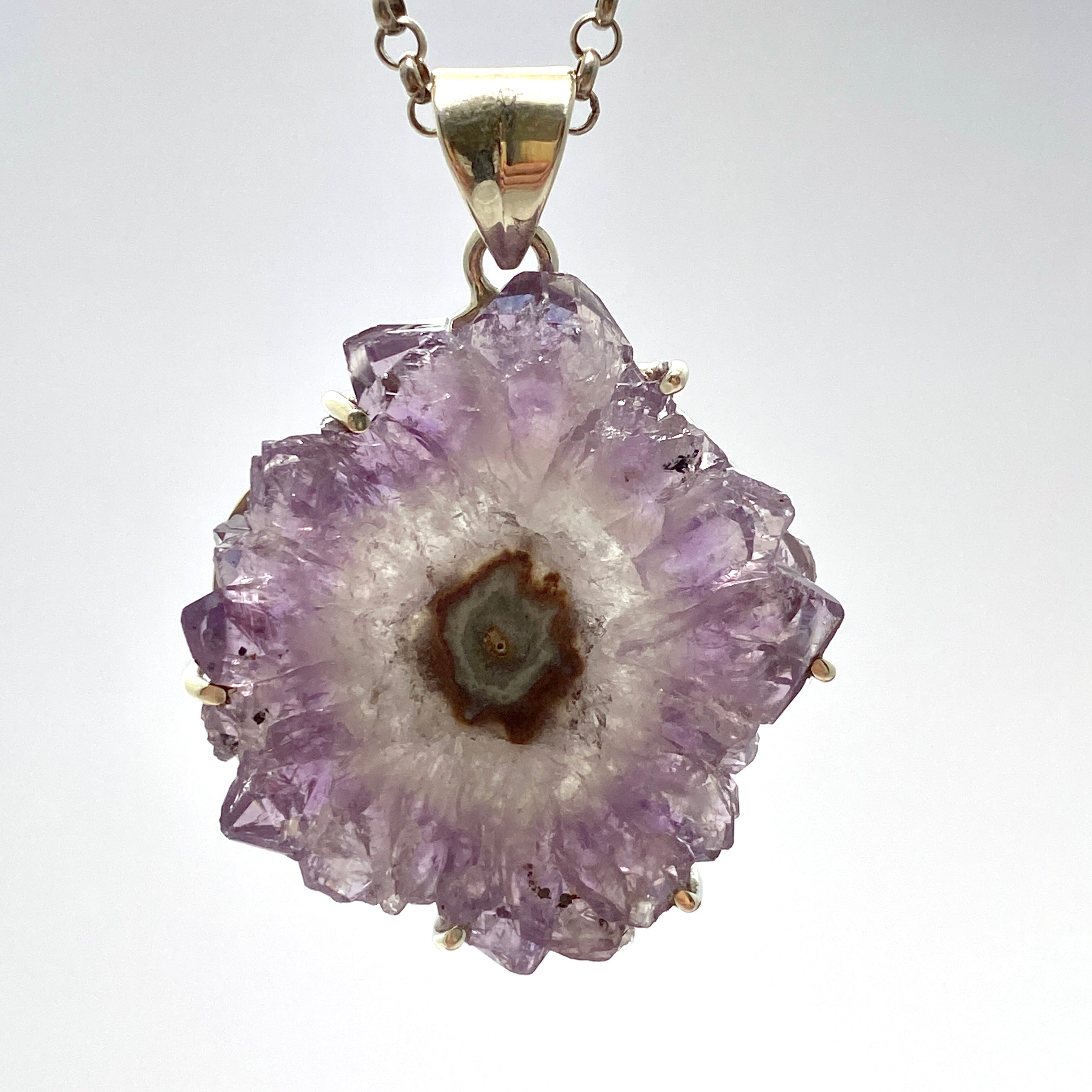 52mm Amethyst Stalactite Pendant Necklace - Natural Crystal Jewelry for Women, Spiritual Healing & Meditation Accessory | Perfect for Yoga, Reiki, and Energy Balancing