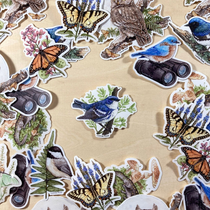 Cerulean Warbler Vinyl Sticker - Waterproof, Durable Decal for Laptops, Cars & Water Bottles - Perfect for Bird Lovers & Nature Enthusiasts